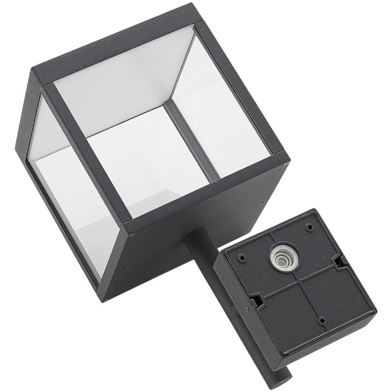 foto del prodotto lucande applique a led cube, antracite, vetro, 37 cm, ip54