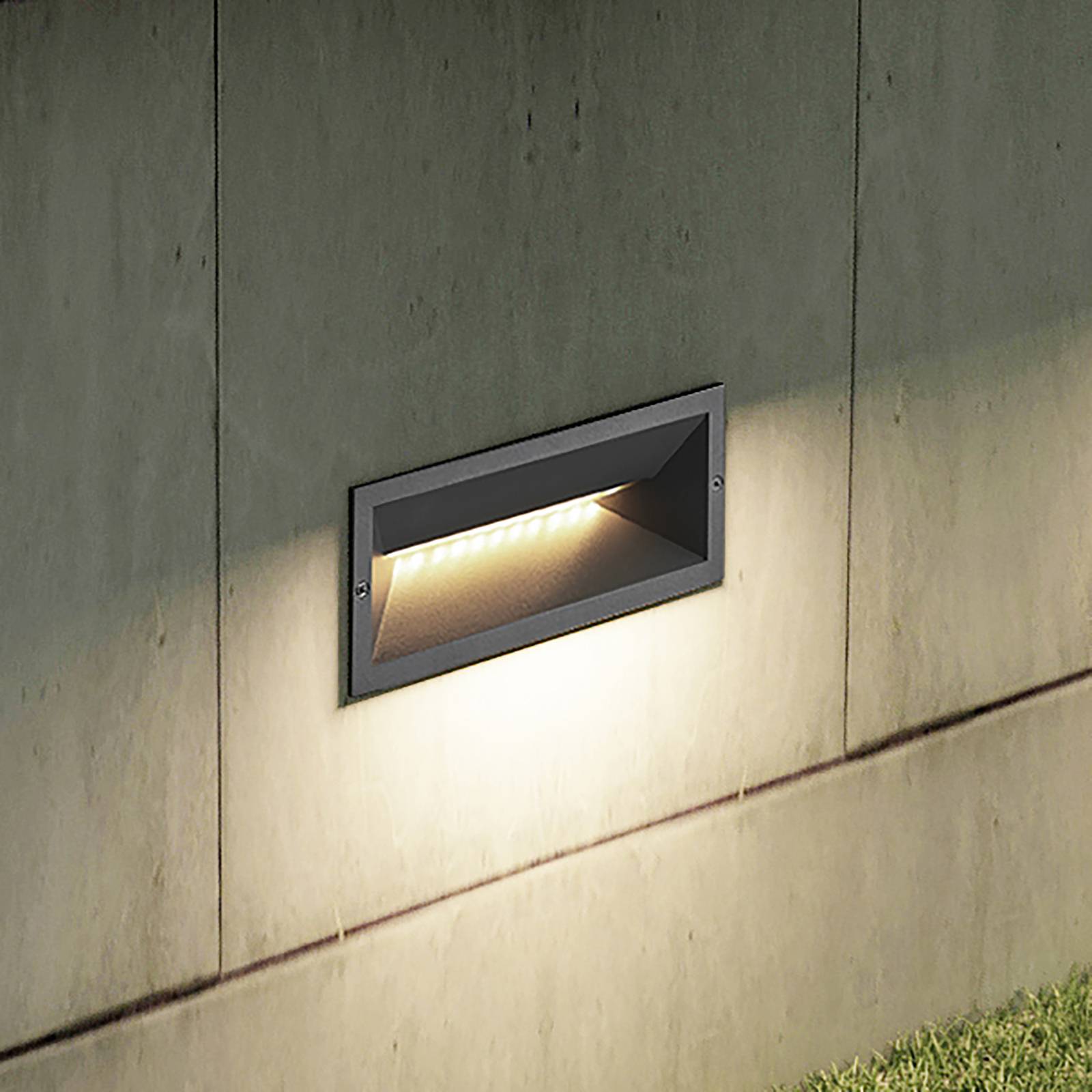 foto del prodotto lucande applique a led da incasso jaano, antracite, alluminio, ip65