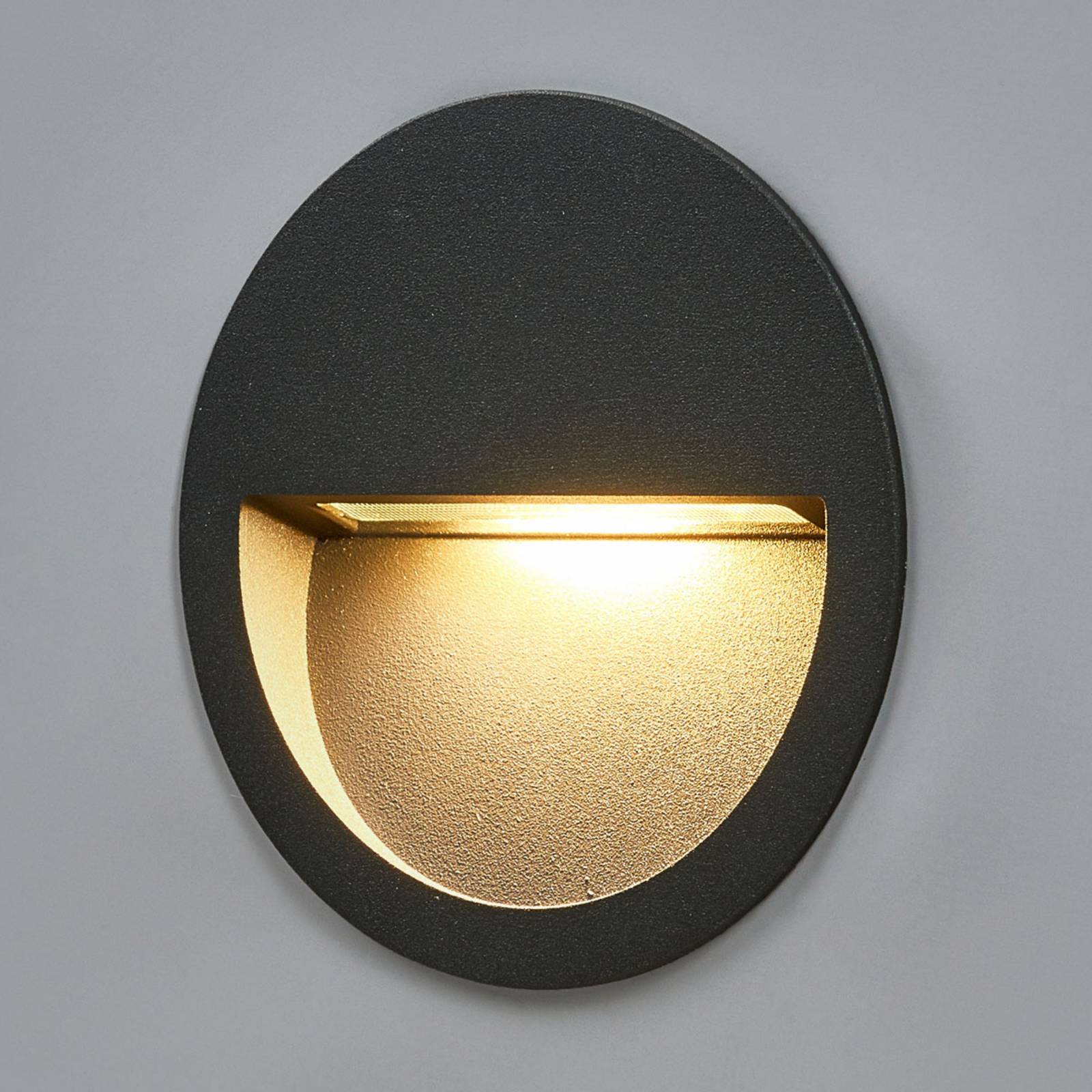 foto del prodotto lucande applique a led da incasso loya, 11,5 cm, grigio, ip54