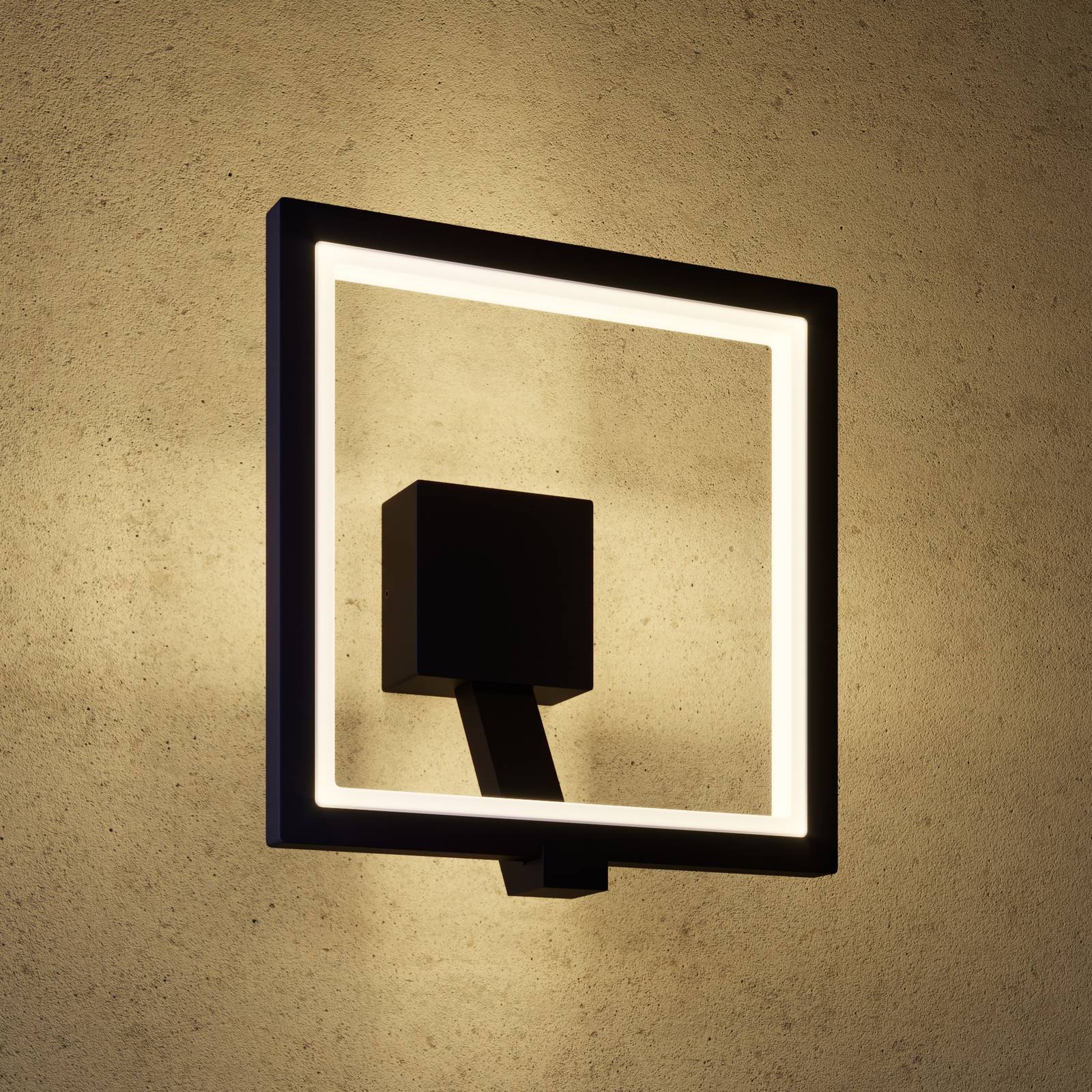 foto del prodotto lucande applique a led square, antracite, metallo, ip65