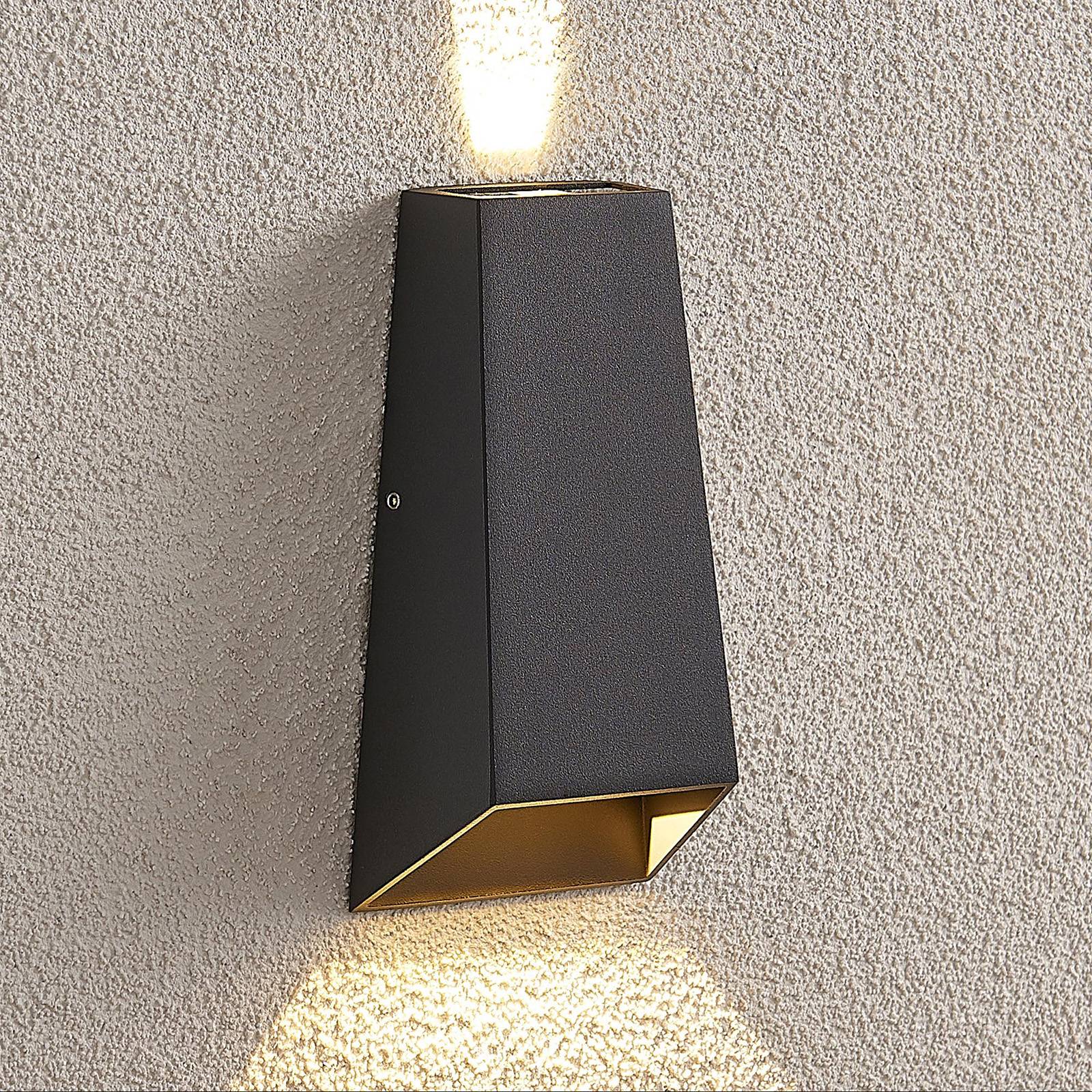 foto del prodotto lucande applique da esterni led dagur, grigio scuro