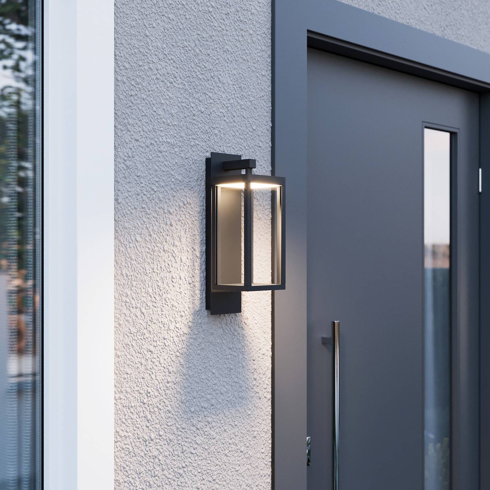 foto del prodotto lucande applique da esterni led ferdinand, grigio, metallo, 38 cm