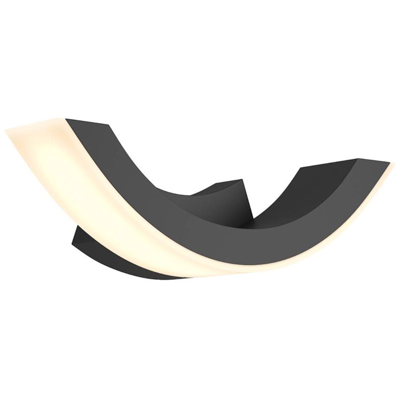 foto del prodotto lucande applique da esterni led half, 30 cm, antracite, ip54