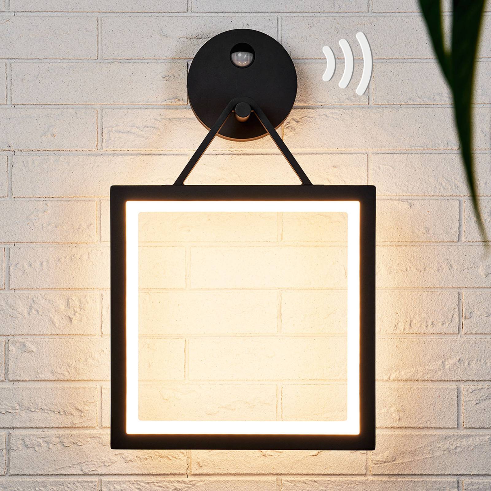 foto del prodotto lucande applique da esterni led micro con sensore quadrata