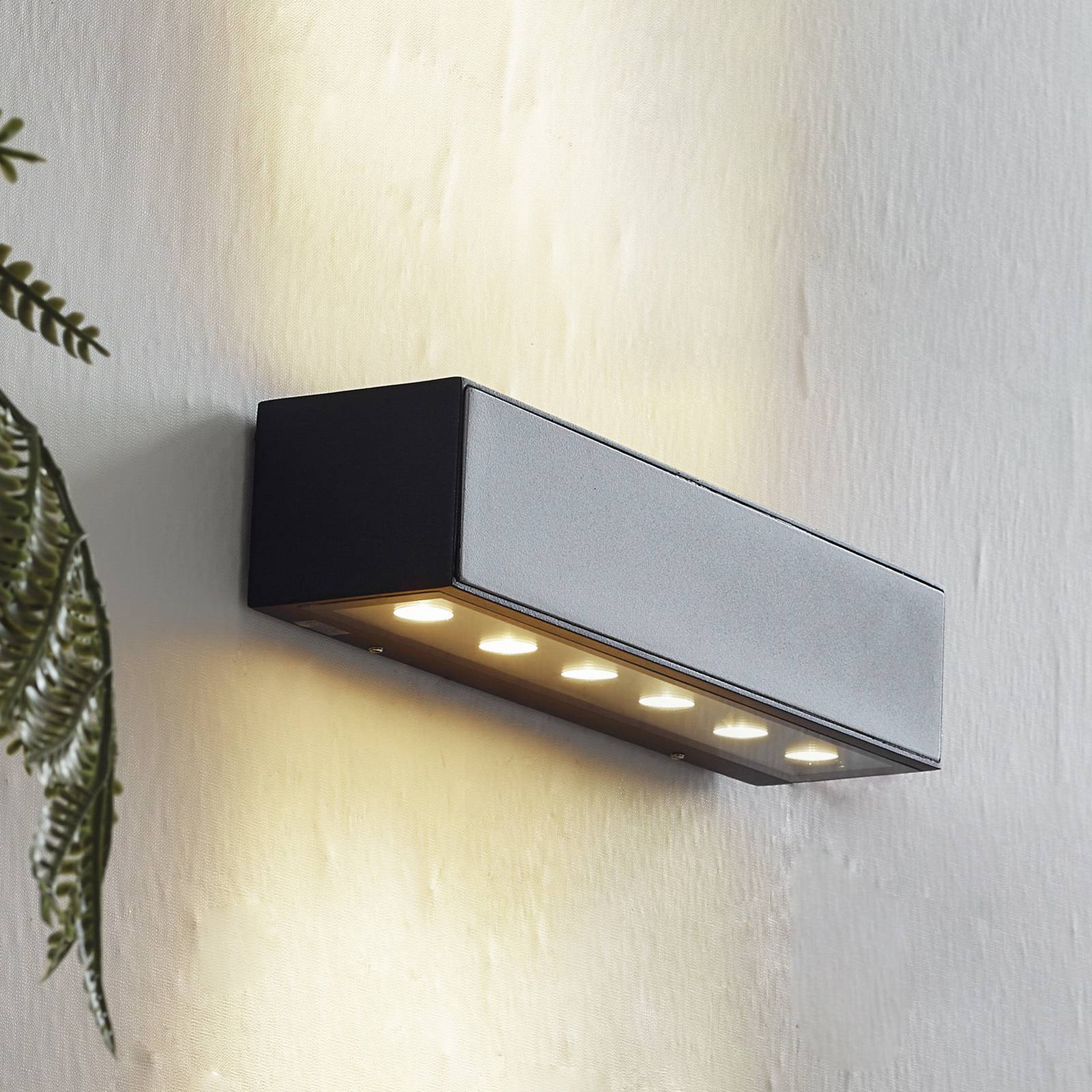 foto del prodotto lucande applique da esterni led selim, lunghezza 30 cm, nero