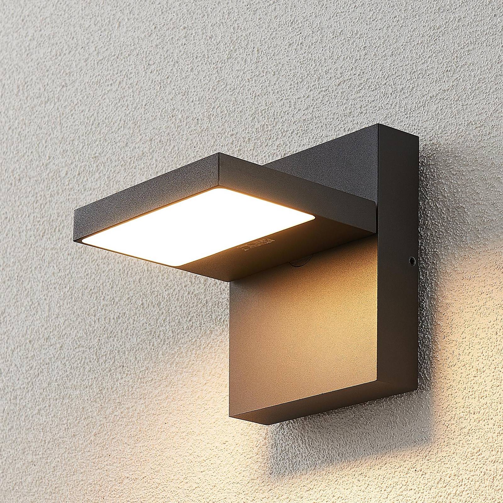foto del prodotto lucande applique da esterni led silvan, antracite, ip65, 14 cm