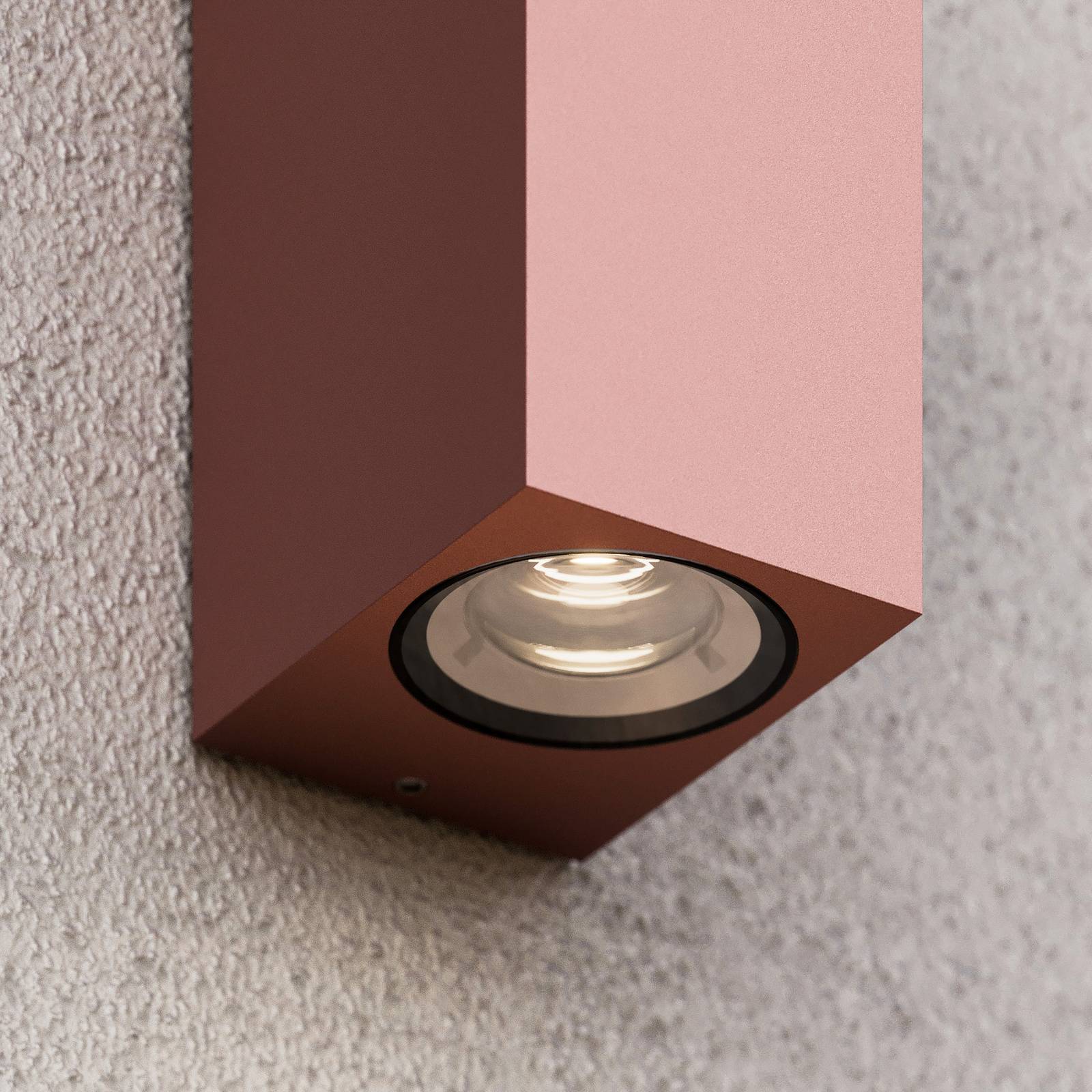 foto del prodotto lucande applique da esterno a led tavi, marrone ruggine, alluminio, su gi 