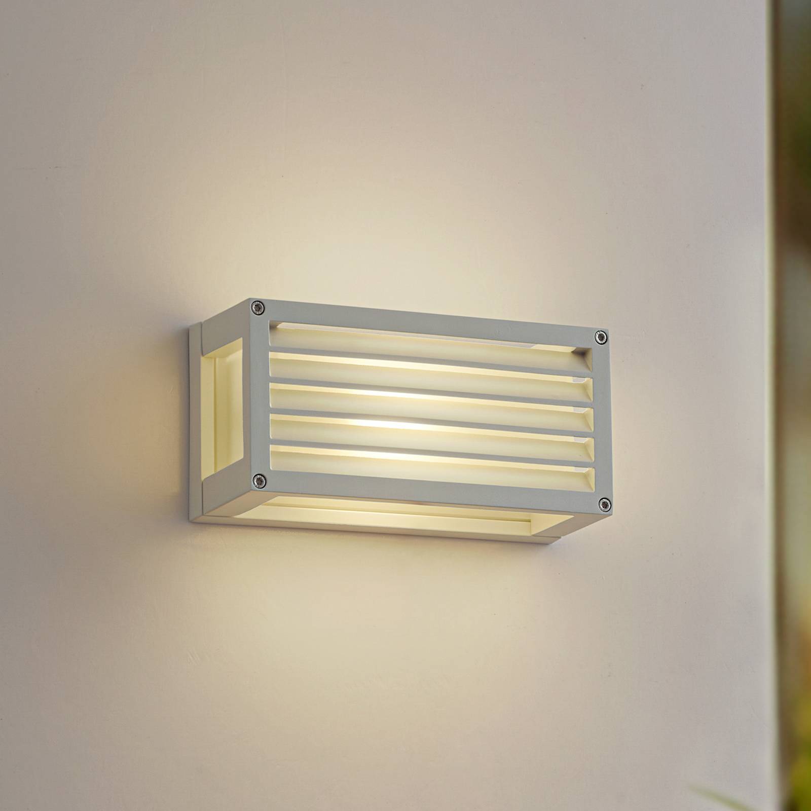 foto del prodotto lucande applique da esterno aurelien, bianco, 12 cm, a strisce, ip54
