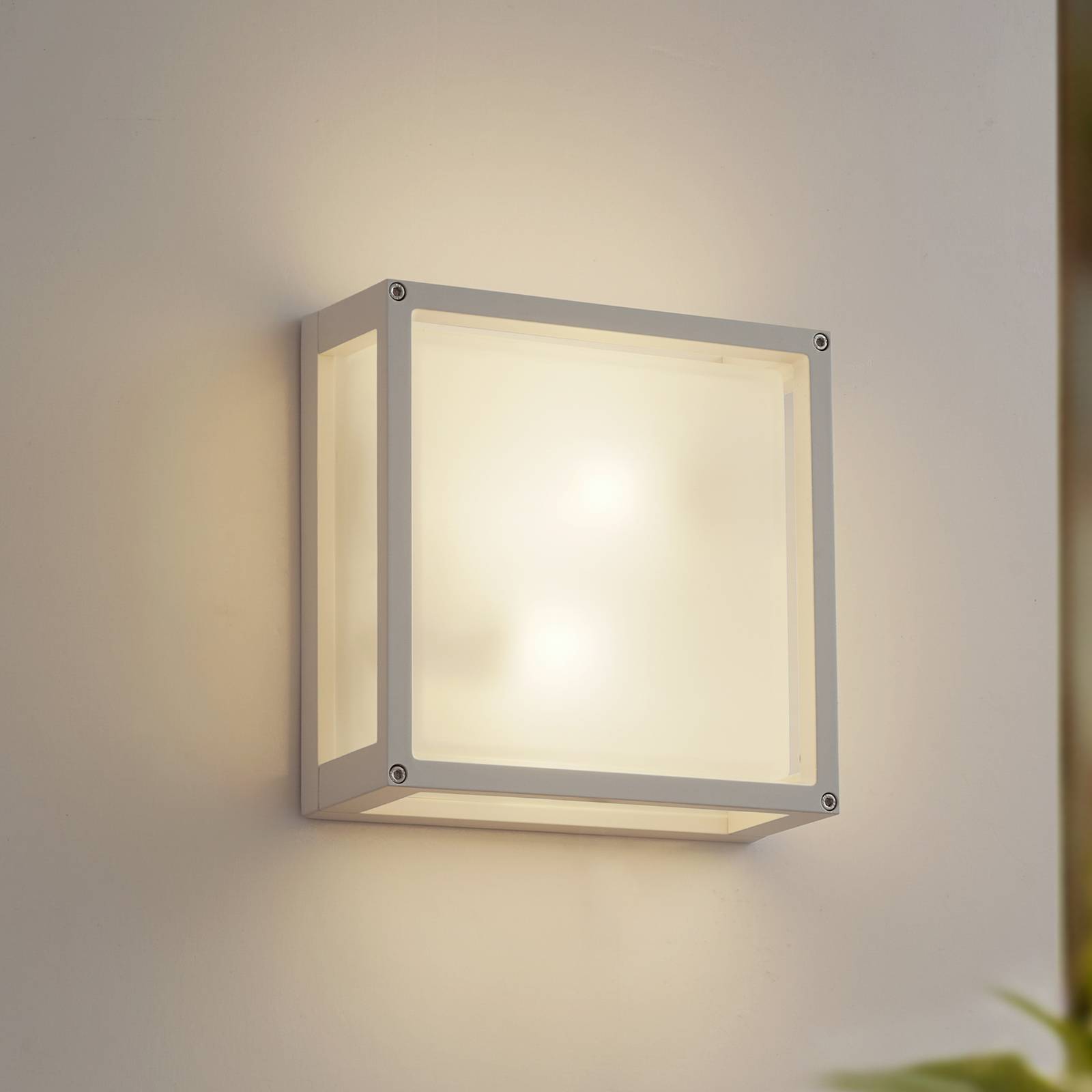 foto del prodotto lucande applique da esterno aurelien, bianco, sensore, 25 x 25 cm