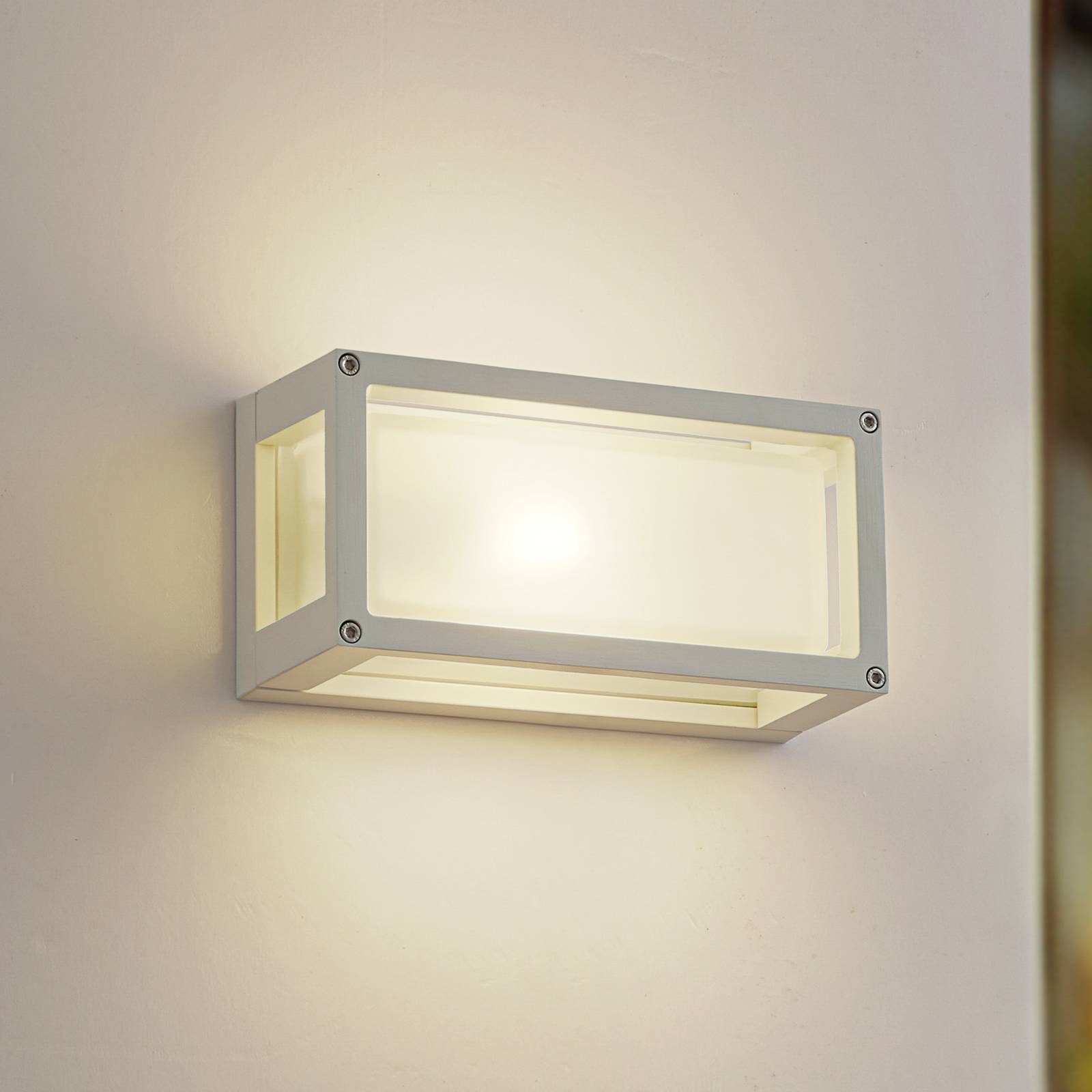 foto del prodotto lucande applique da esterno aurelien, bianco, vetro, 12,5 cm, ip54