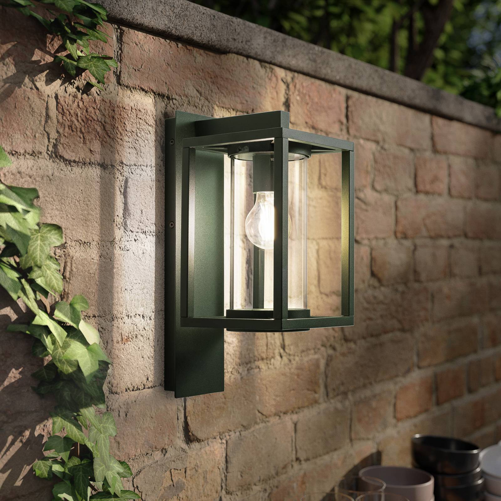 foto del prodotto lucande applique da esterno ferda, sospensione, verde, ip44