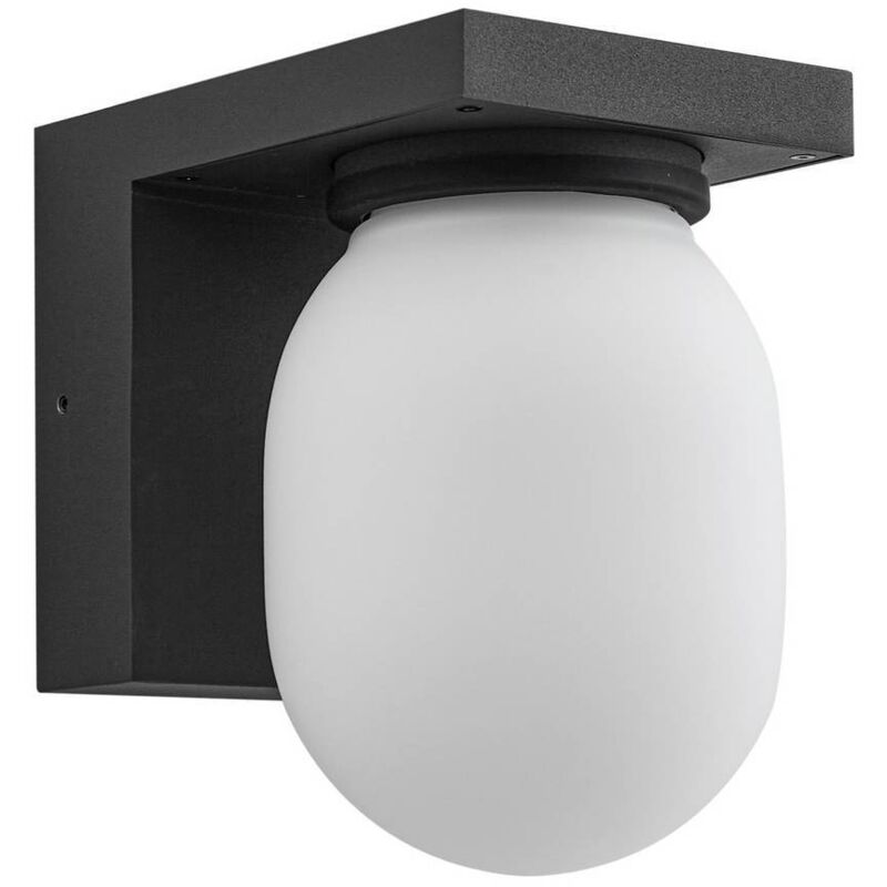 foto del prodotto lucande applique da esterno ovaali, vetro, grigio scuro, ip65