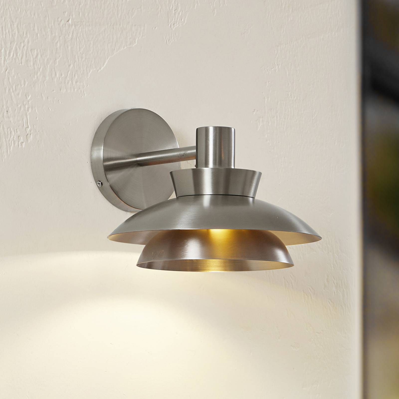 foto del prodotto lucande applique da esterno thais, acciaio inox, 25 cm