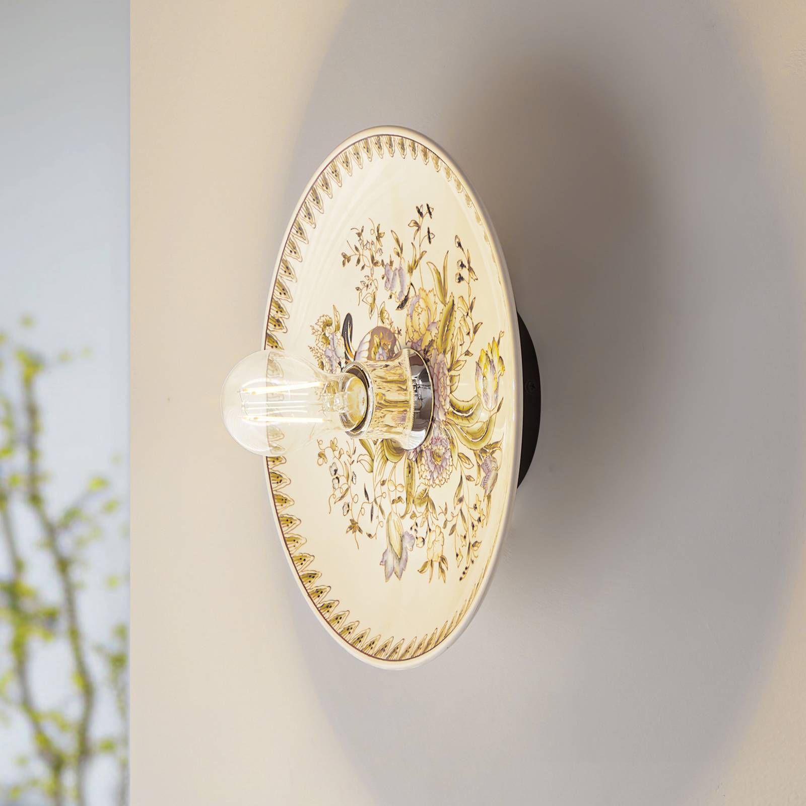 foto del prodotto lucande applique faelira, rosa bianco, ceramica