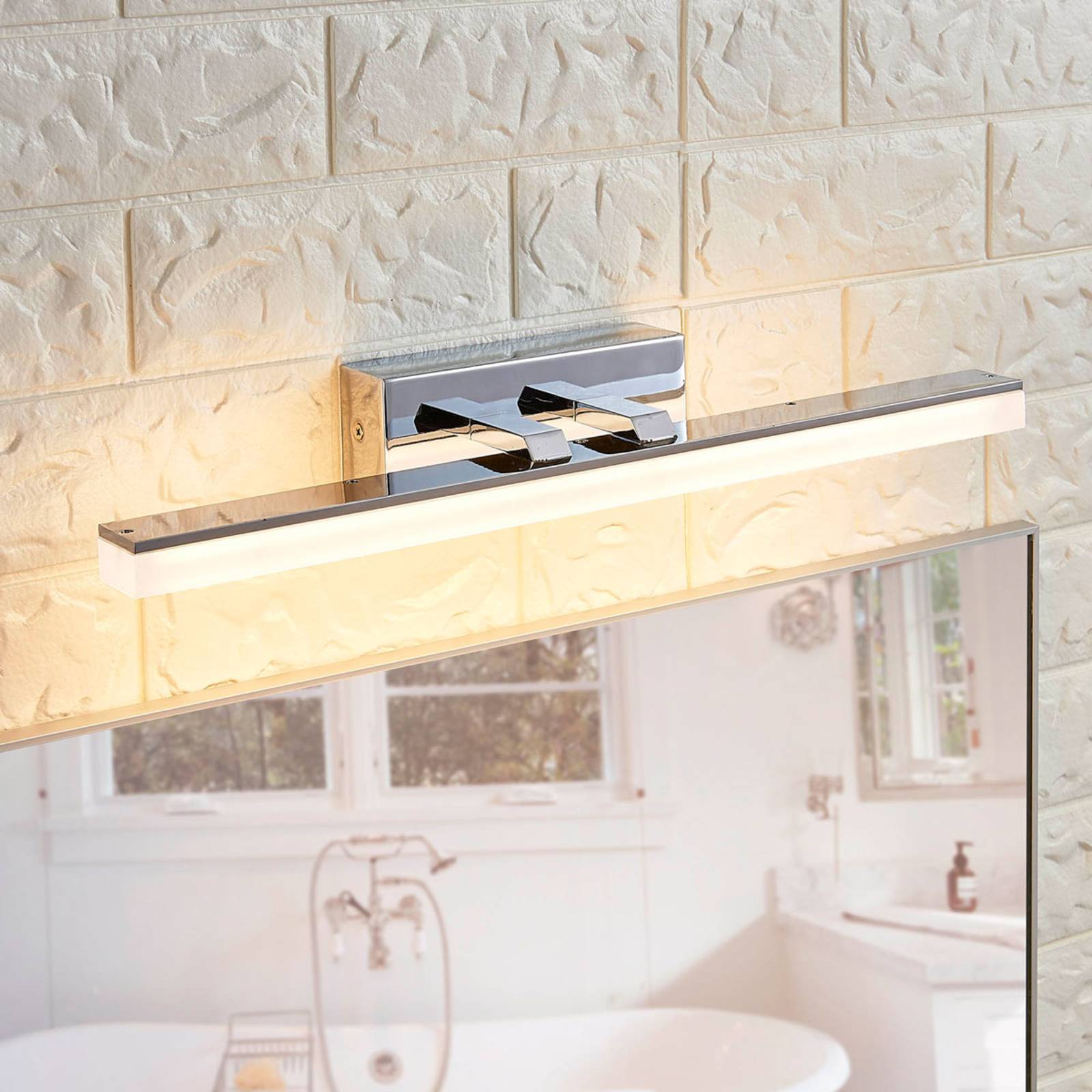 foto del prodotto lucande applique led per il bagno julie, 46 cm, cromo, metallo, ip44