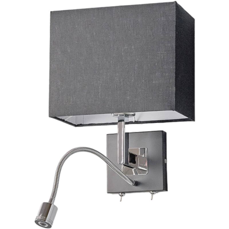 foto del prodotto lucande applique rebekka, 31 cm, nero, braccio di lettura a led