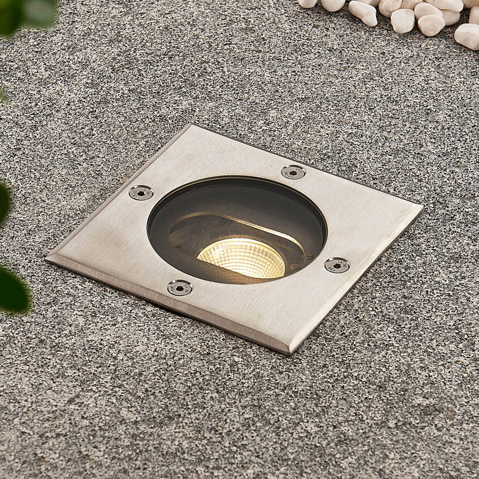 foto del prodotto lucande doris faretto da incasso a terra a led, forma angolare