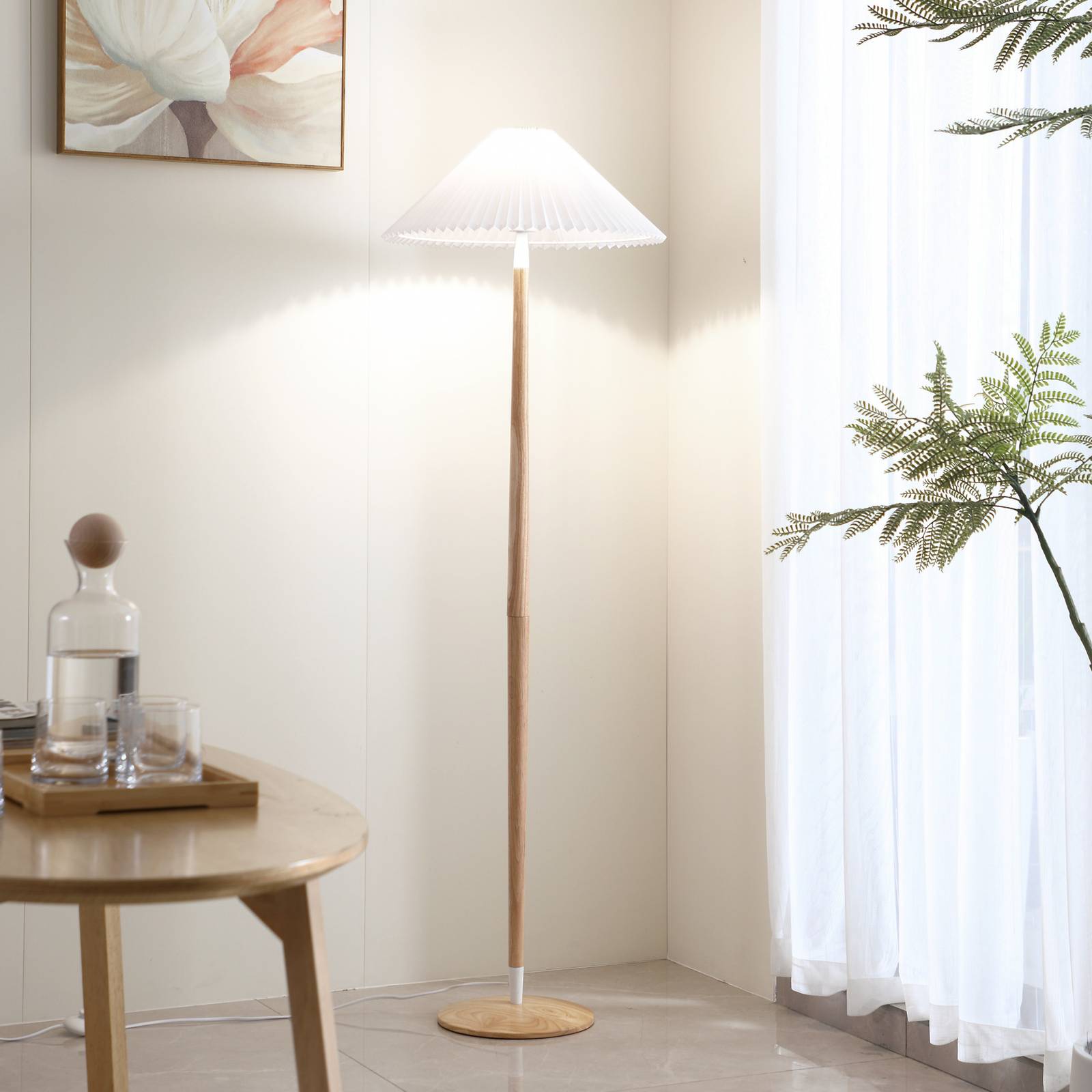 foto del prodotto lucande ellorin, bianco, legno, 47,5 cm, e27