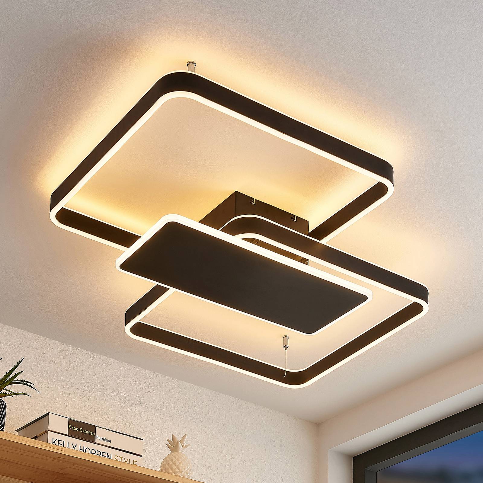 foto del prodotto lucande kadira plafoniera led, 80 cm, nero