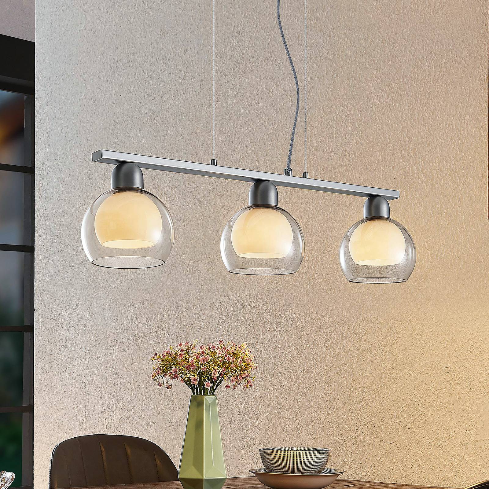 foto del prodotto lucande kaiya lampada a sospensione, a 3 luci, 14 cm, allungata