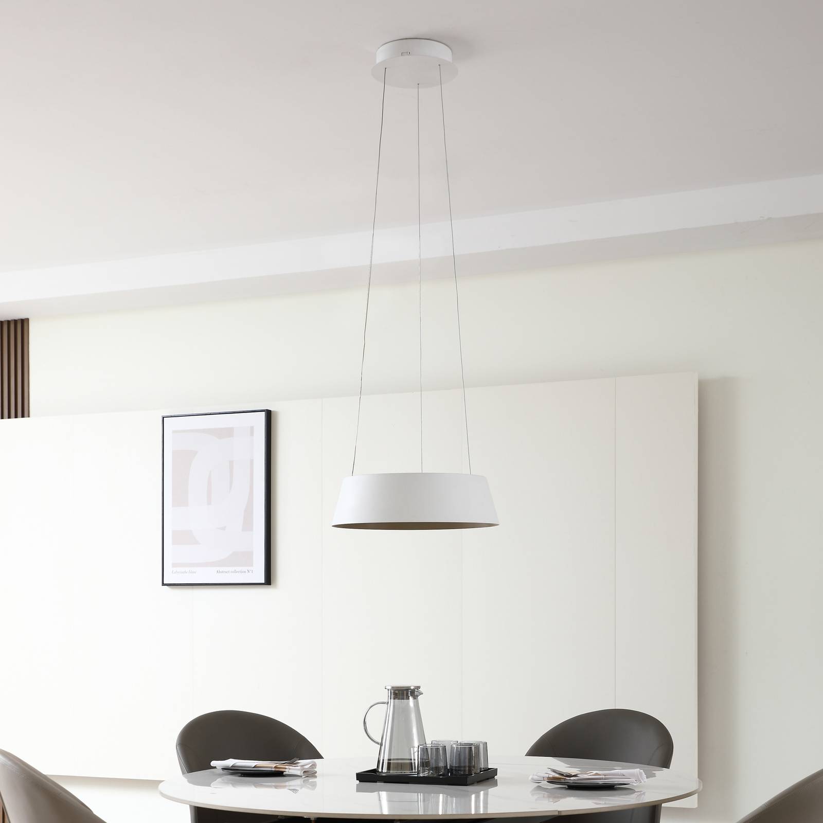 foto del prodotto lucande lampada a sospensione belsar, bianco, alluminio, cct
