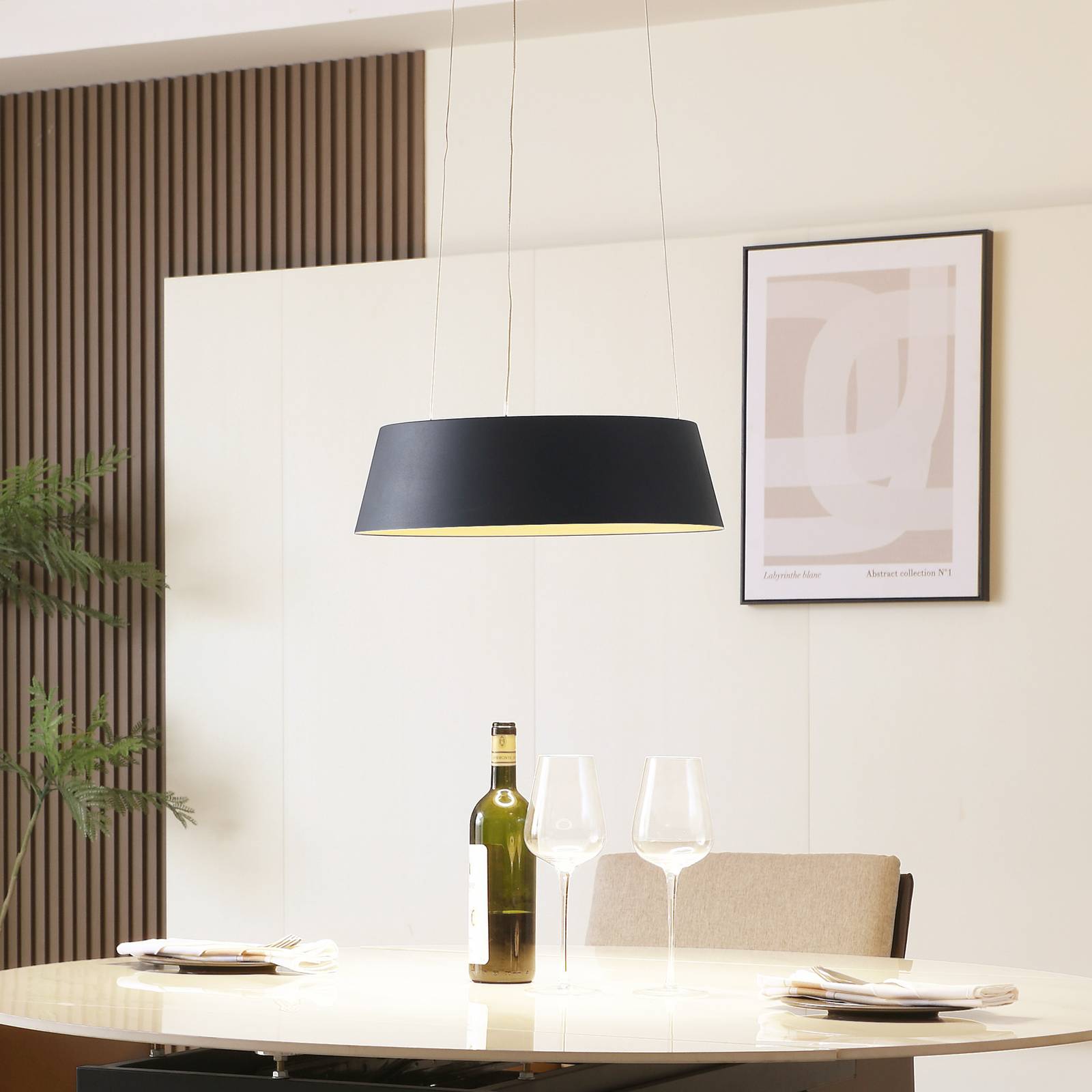 foto del prodotto lucande lampada a sospensione belsar, nero, alluminio, cct
