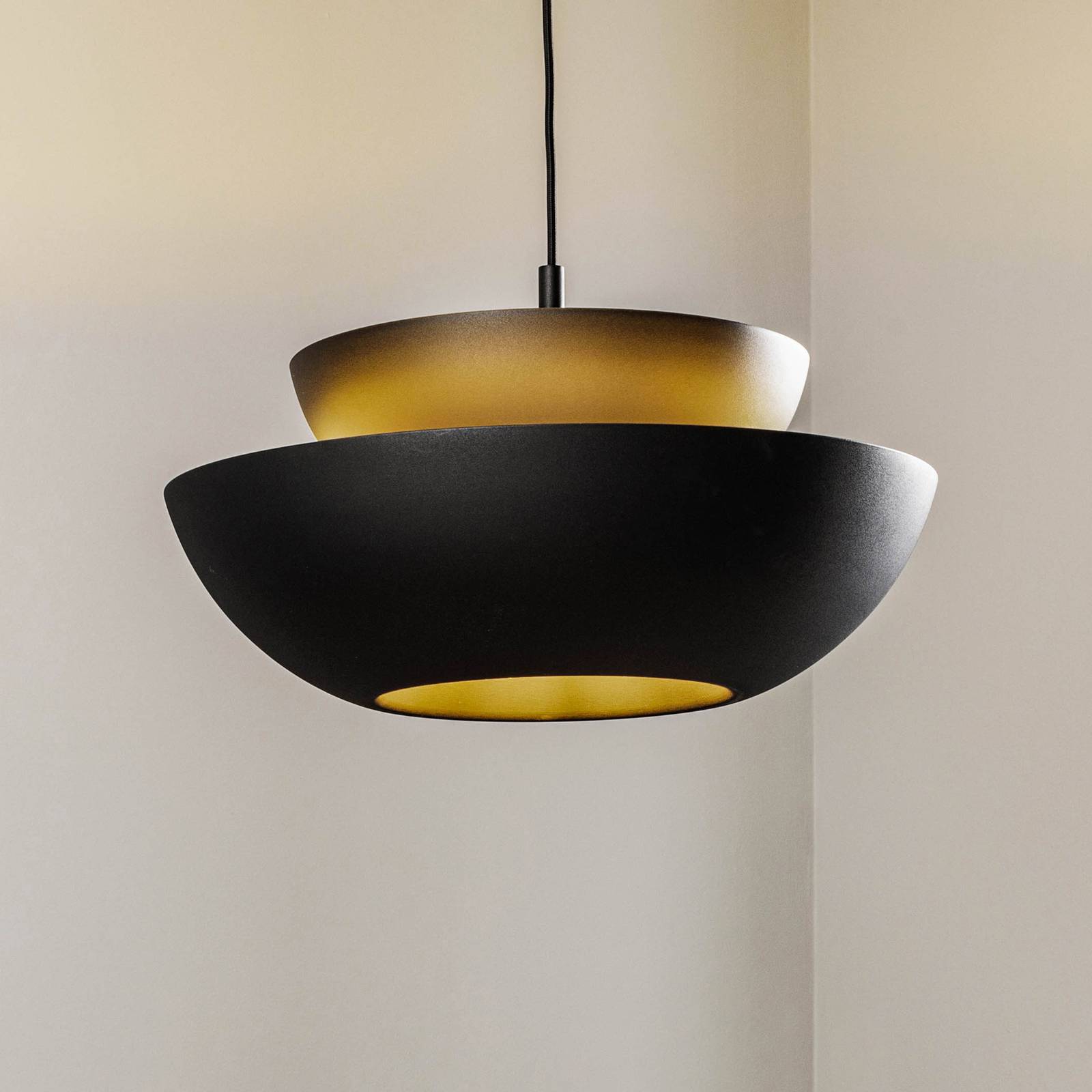foto del prodotto lucande lampada a sospensione kellina, 48 cm, nero, metallo