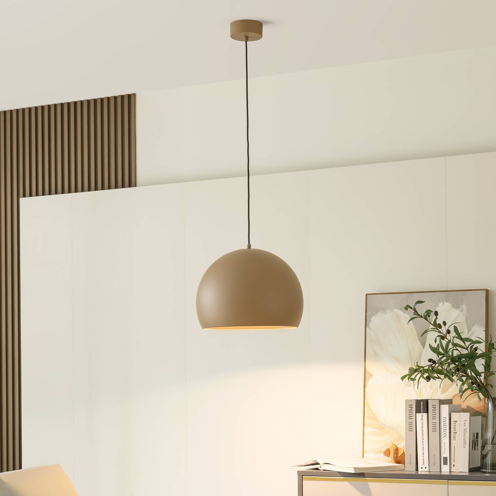 foto del prodotto lucande lampada a sospensione lythara, marrone, 40 cm, alluminio