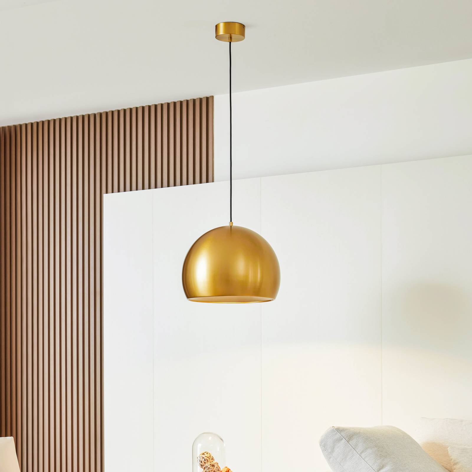 foto del prodotto lucande lampada a sospensione lythara, ottone, 40 cm, alluminio