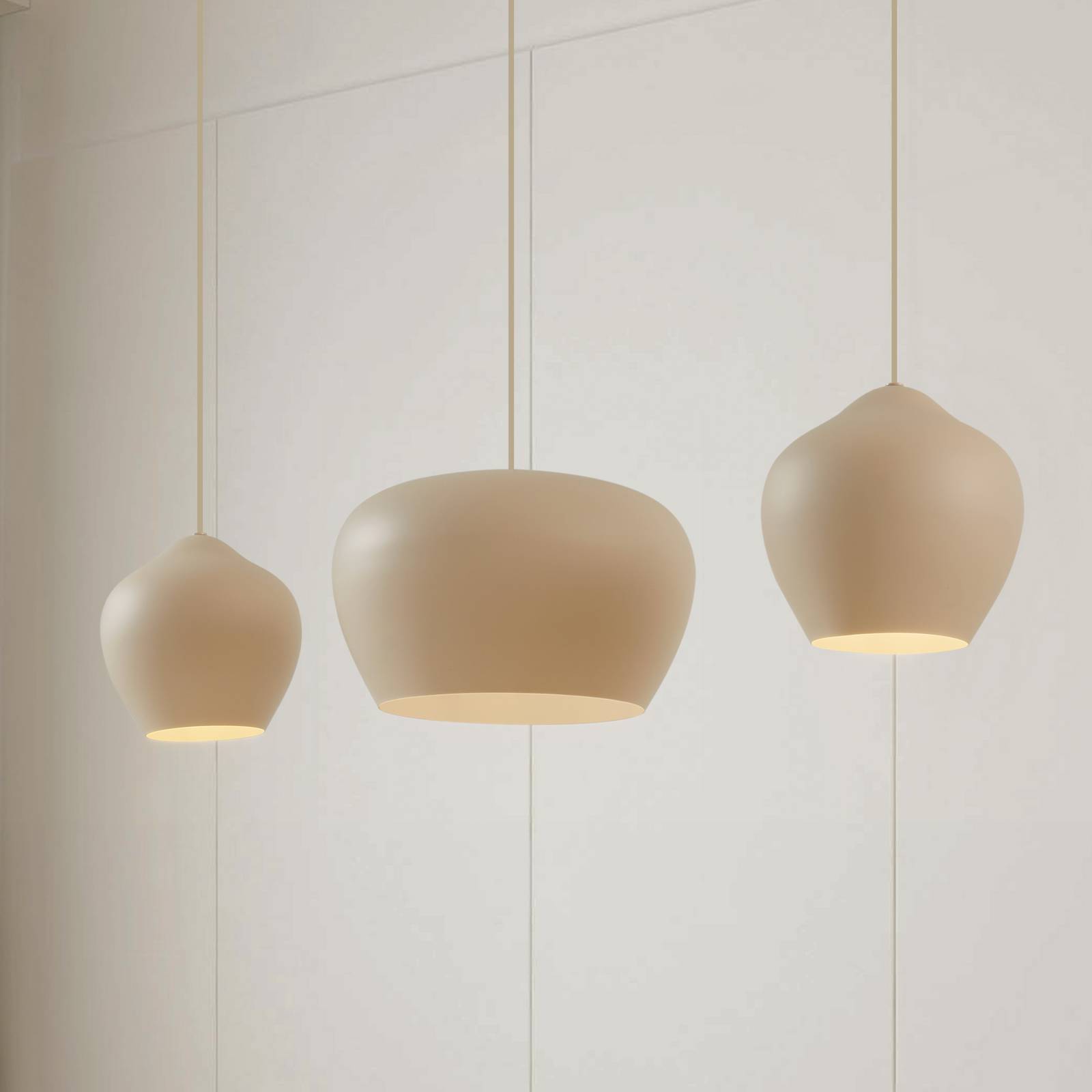 foto del prodotto lucande lampada a sospensione malisa, beige, a 3 luci, metallo, 90 cm