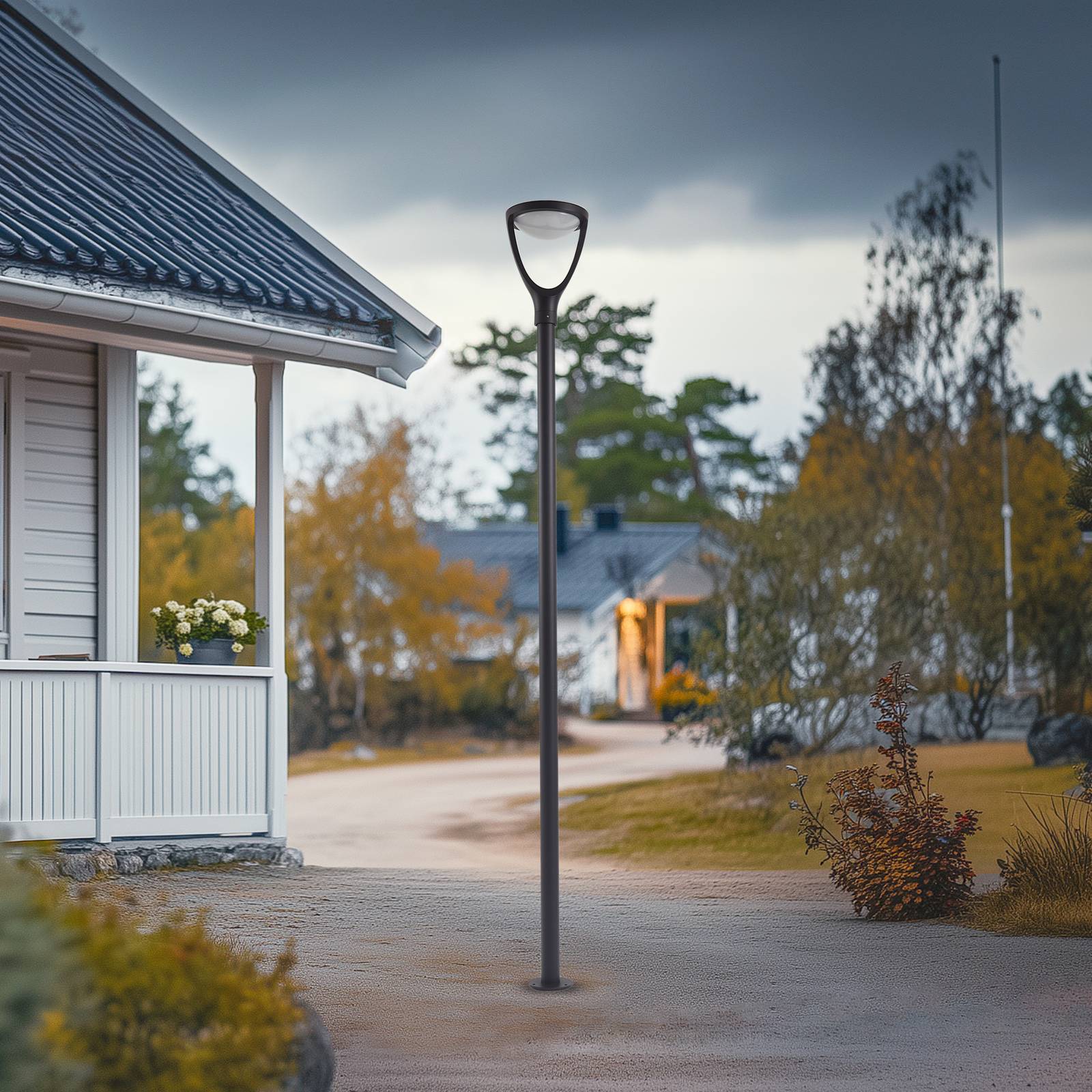 foto del prodotto lucande lampada da esterno filor, nero, alluminio, 250 cm