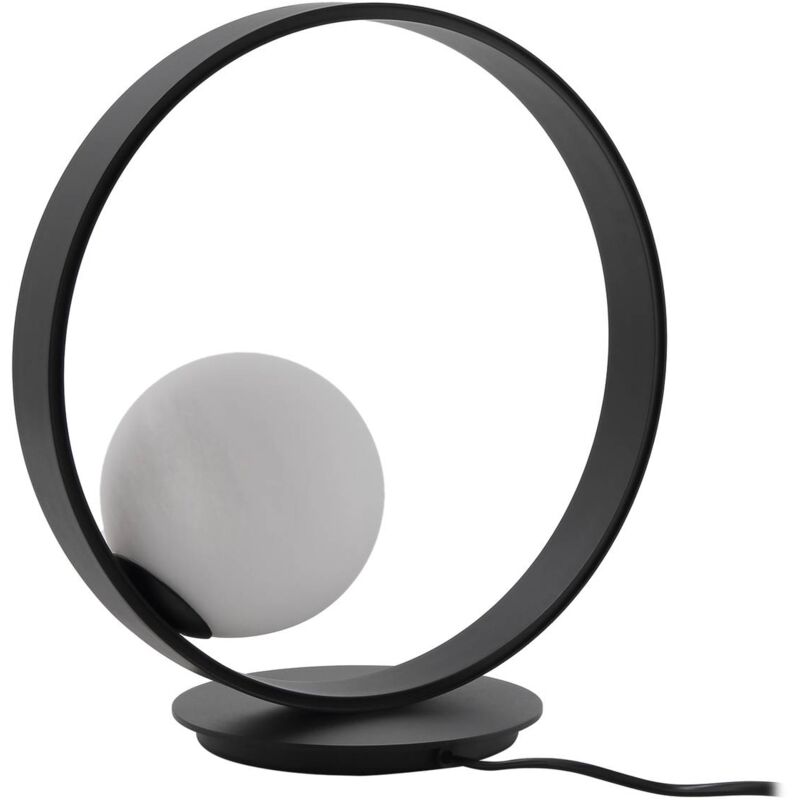 foto del prodotto lucande lampada da tavolo led luneo, nero opal, vetro, dimmerabile