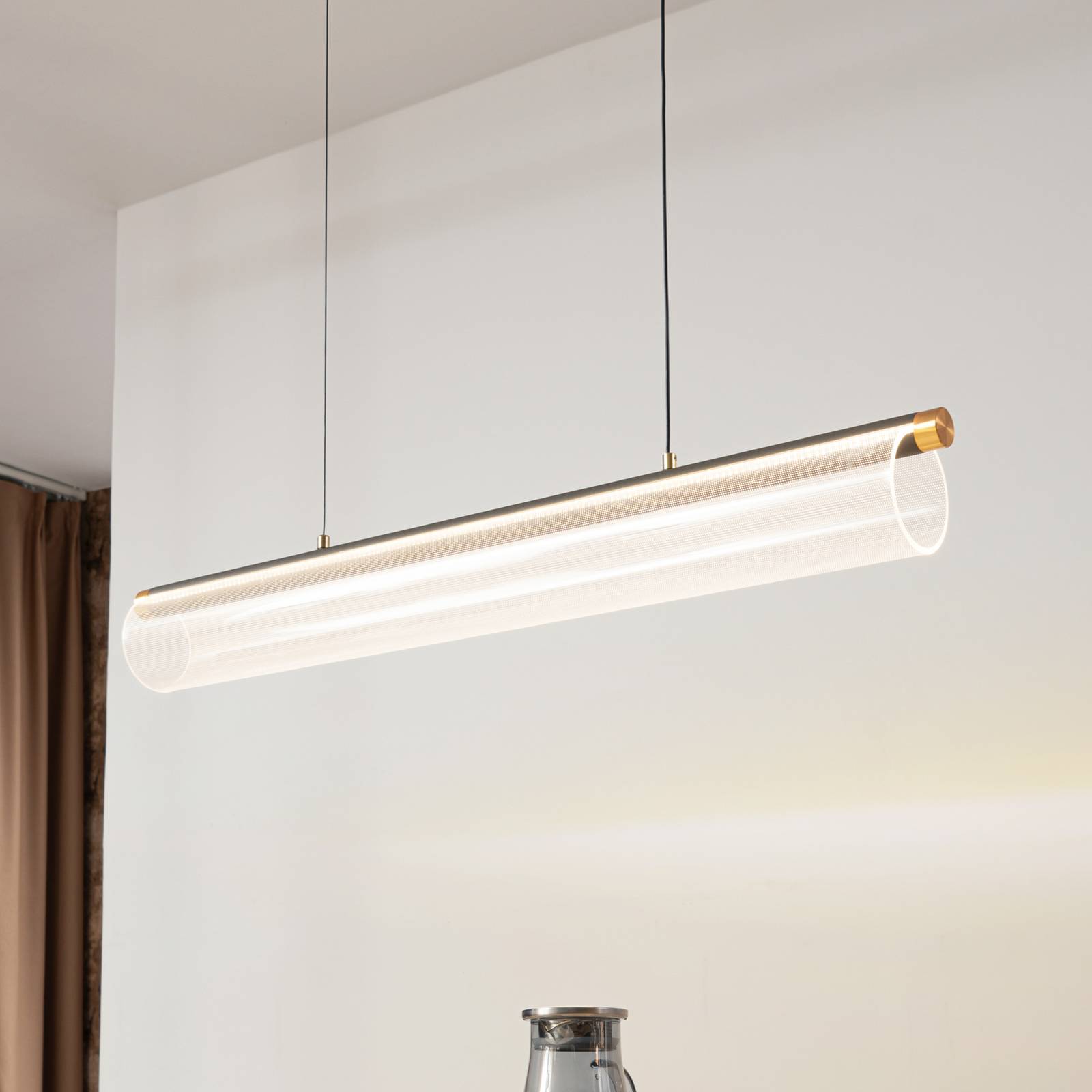 foto del prodotto lucande lampada led a sospensione alania, trasparente, metallo, 86,5 cm