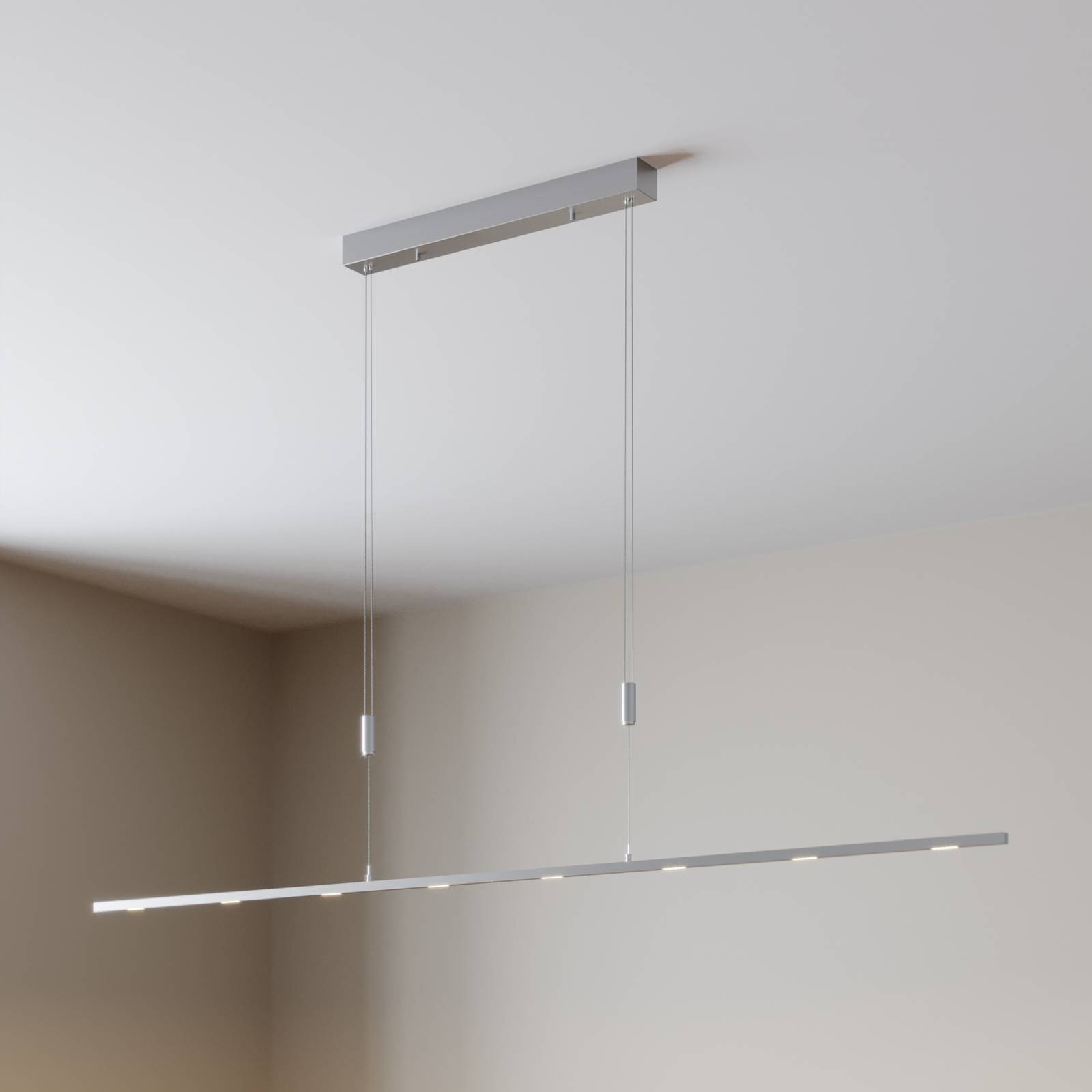foto del prodotto lucande lampada led a sospensione arnik, 180 cm, color nichel, dimmerabile