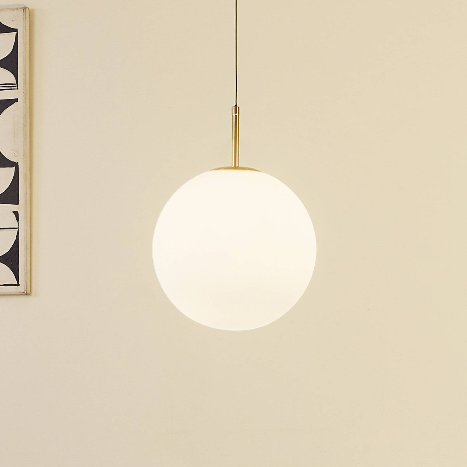 foto del prodotto lucande lampada led a sospensione joran, a 1 luce, bianca, vetro