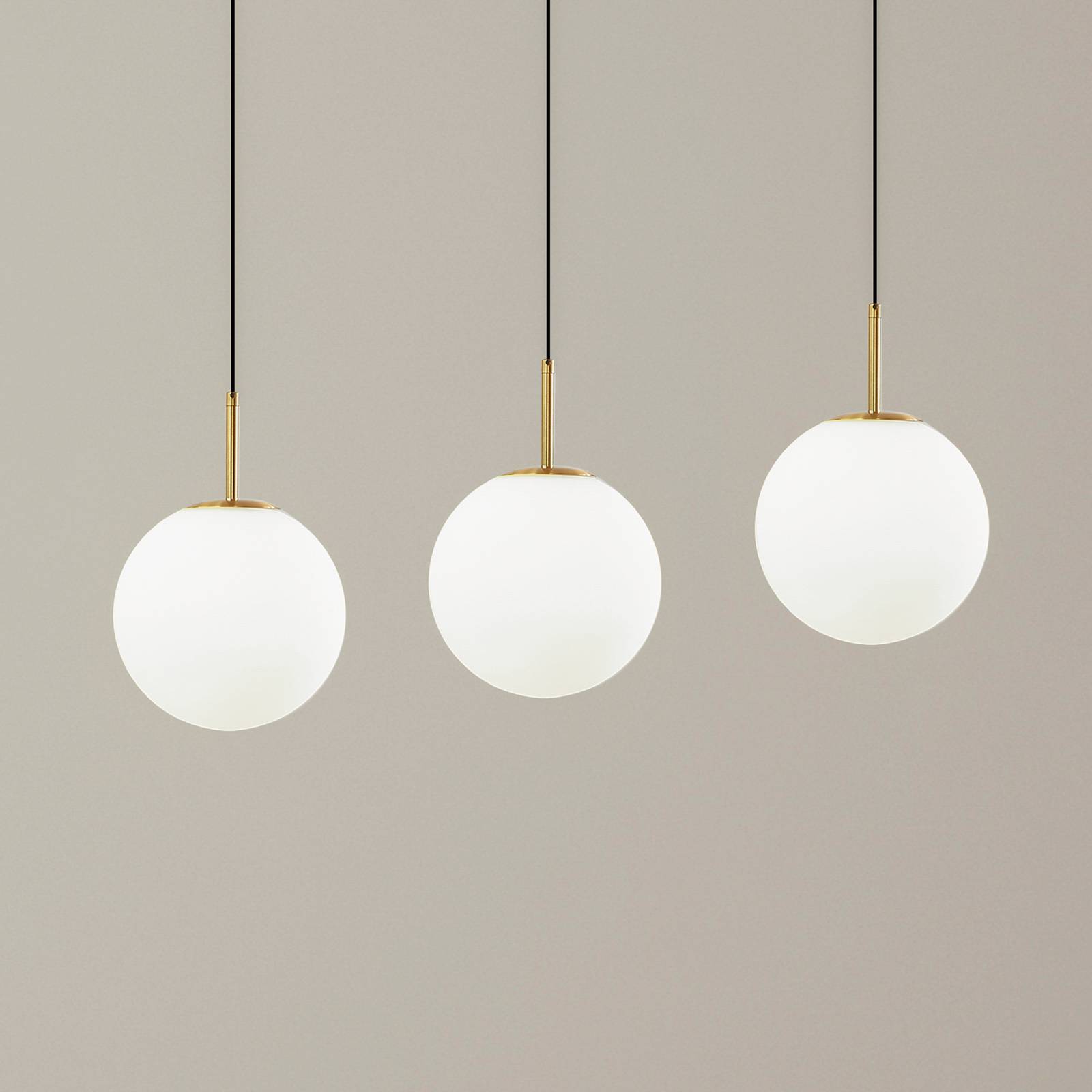 foto del prodotto lucande lampada led a sospensione joran, a 3 luci, bianca, vetro