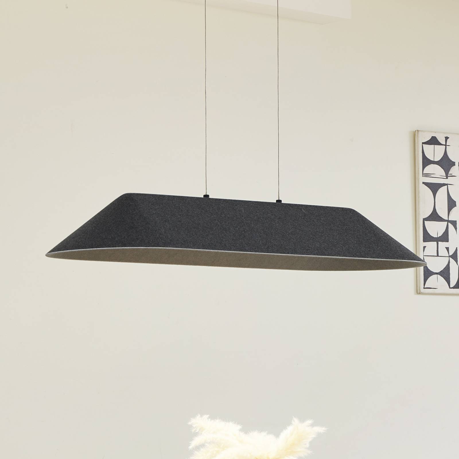 foto del prodotto lucande lampada led a sospensione naelle, nero grigio, feltro