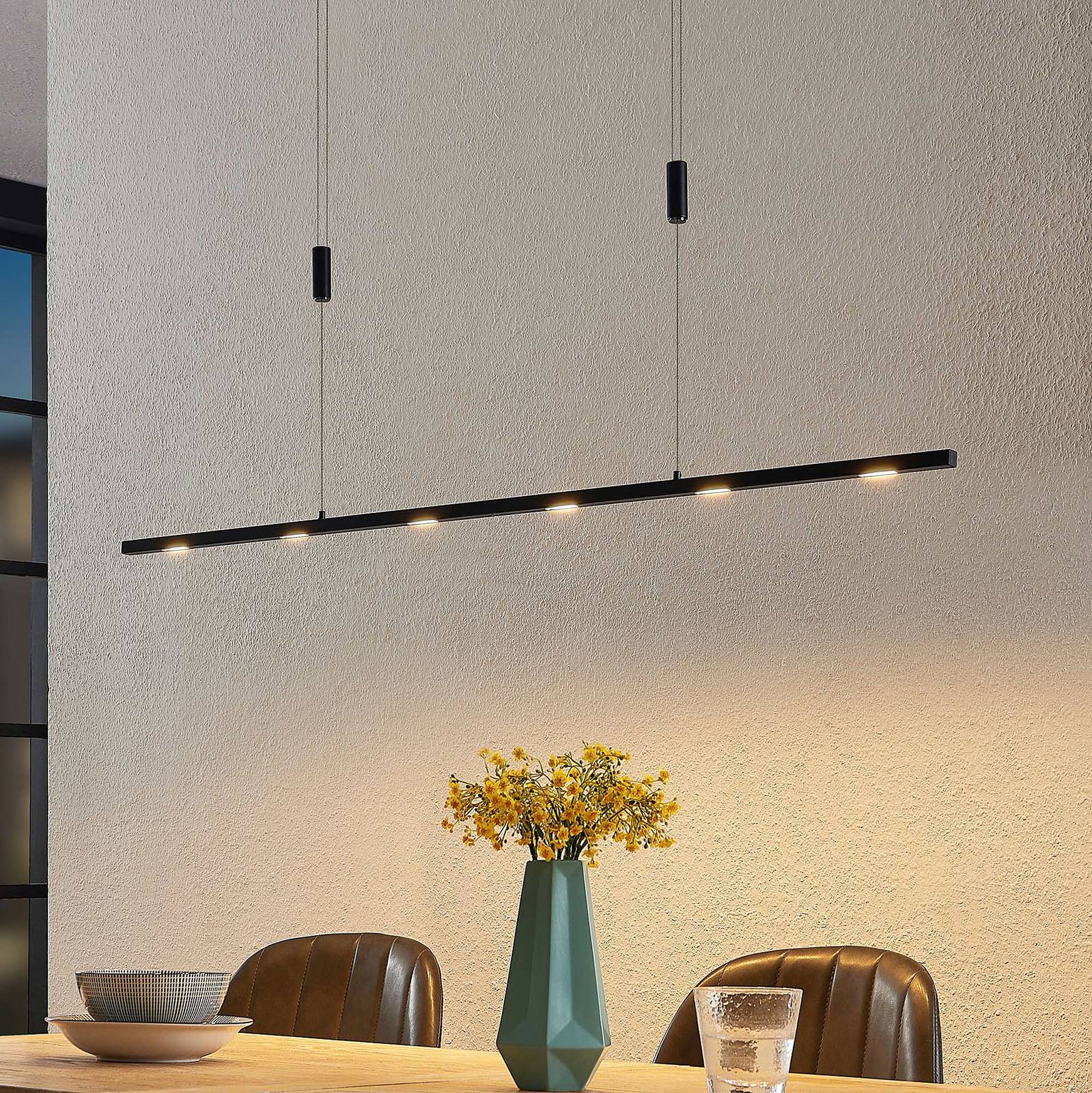 foto del prodotto lucande lampada led a sospensione stakato, 120 cm, a 6 luci, dimmerabile
