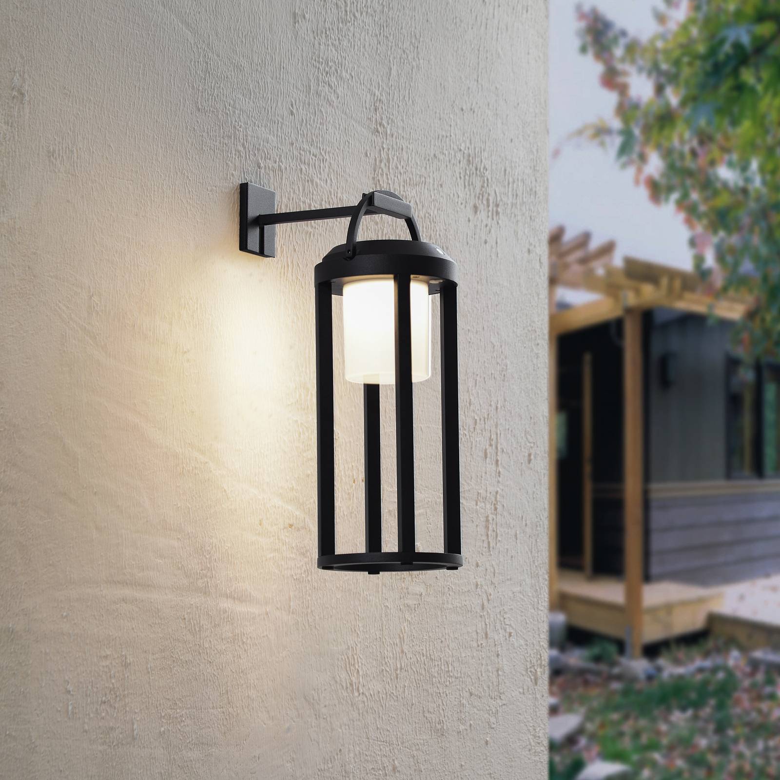 foto del prodotto lucande lampada led solare 2 in 1 tilena, nera, rotonda, alluminio