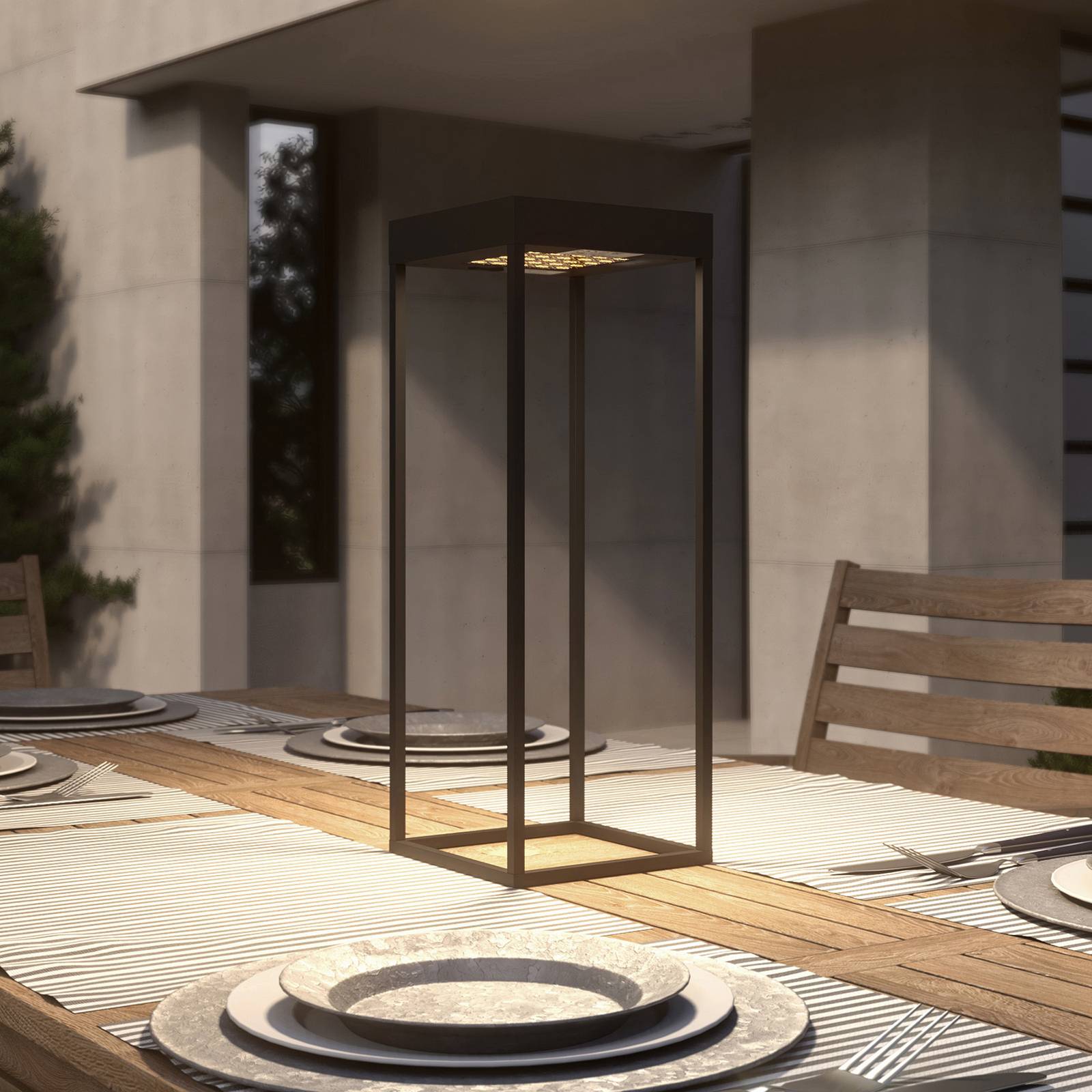 foto del prodotto lucande lampada led solare lynzy, 58 cm, nero, metallo, ip65