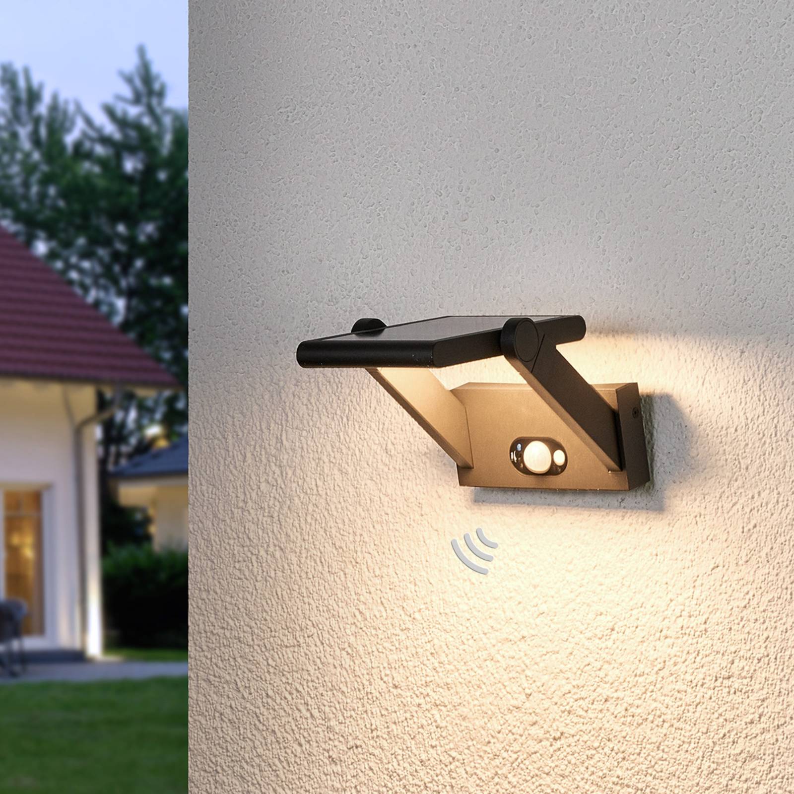 foto del prodotto lucande lampada solare da parete valerian, a led, esterni