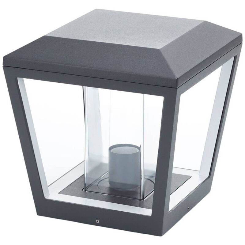 foto del prodotto lucande lampioncino dunia, antracite, metallo, 24 cm, ip54