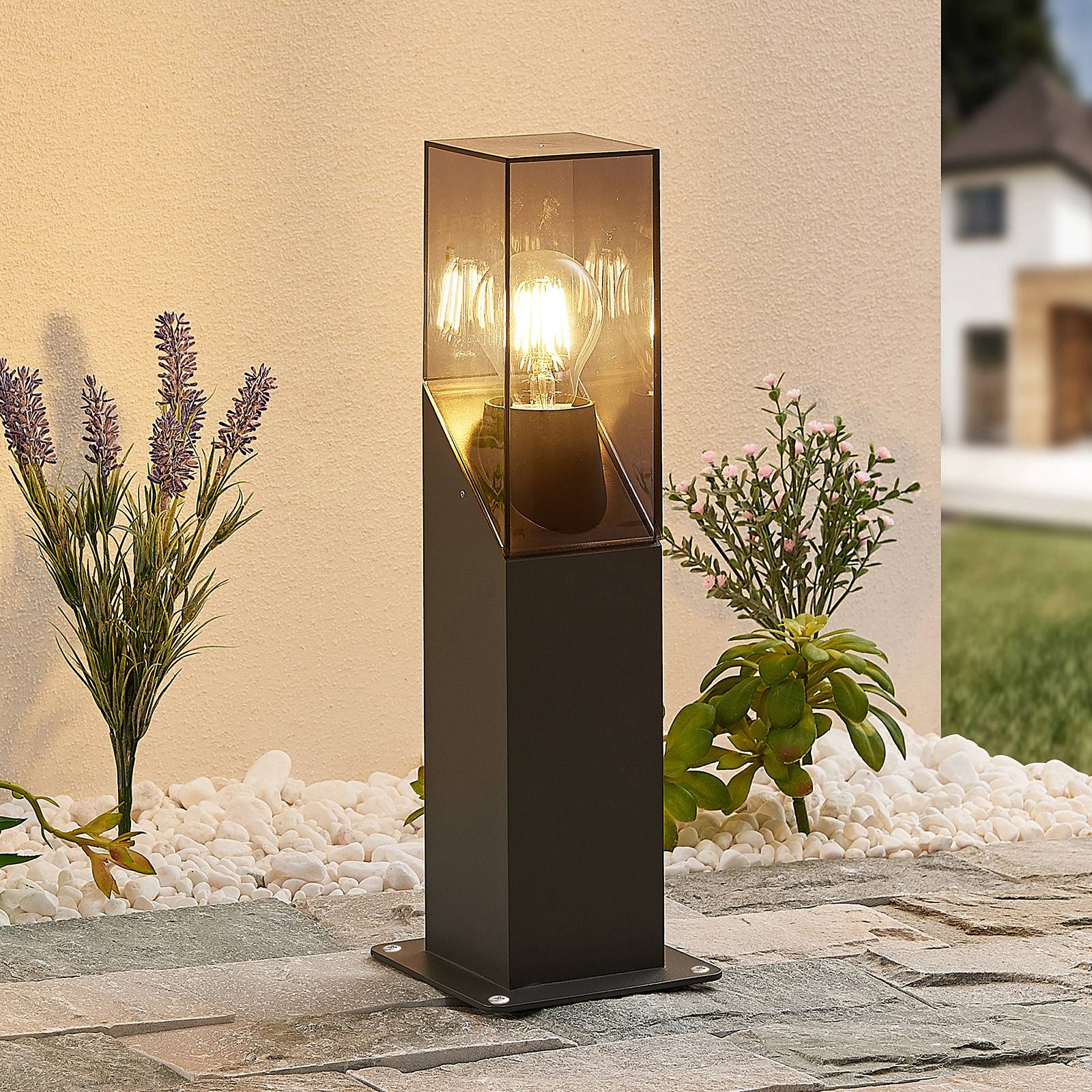 foto del prodotto lucande lampioncino fiola, 40 cm, antracite, ip54