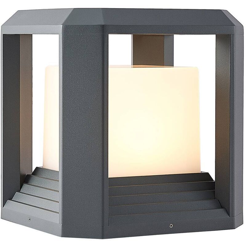 foto del prodotto lucande lampioncino led serenella, antracite, metallo, 27 cm