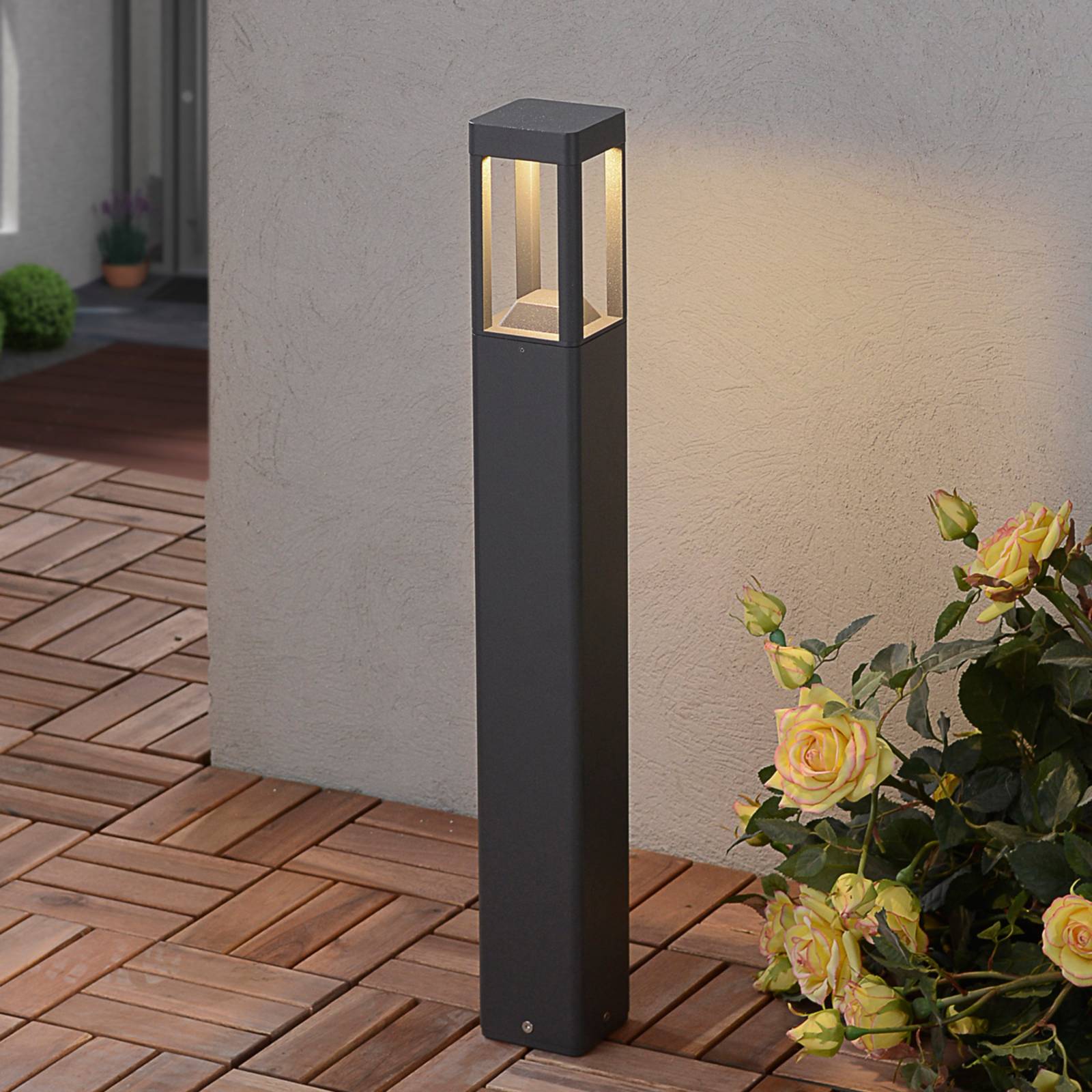 foto del prodotto lucande lampione a led bernd, 60 cm, antracite, alluminio