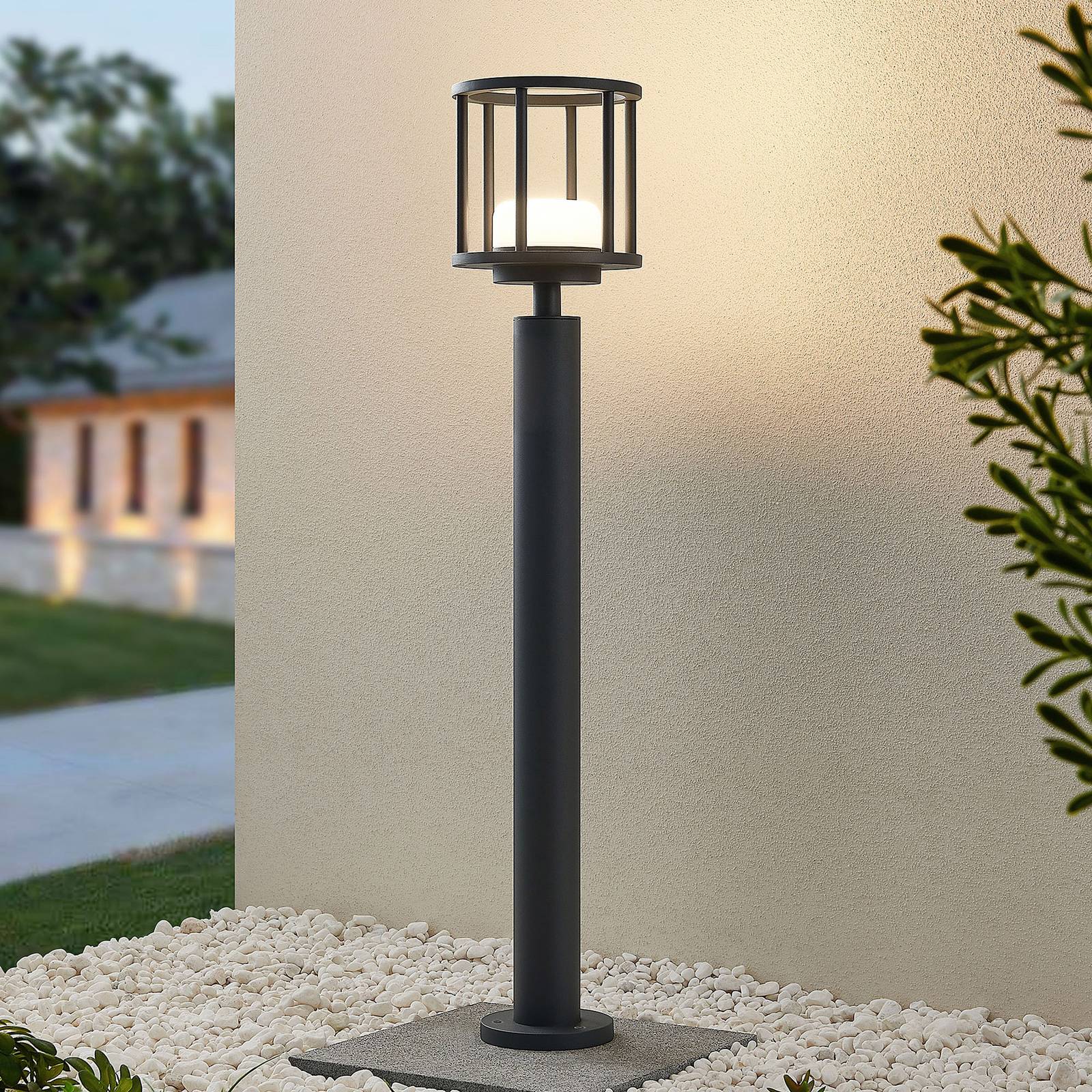 foto del prodotto lucande lampione berenike, 85 cm, grigio scuro, metallo, gx53
