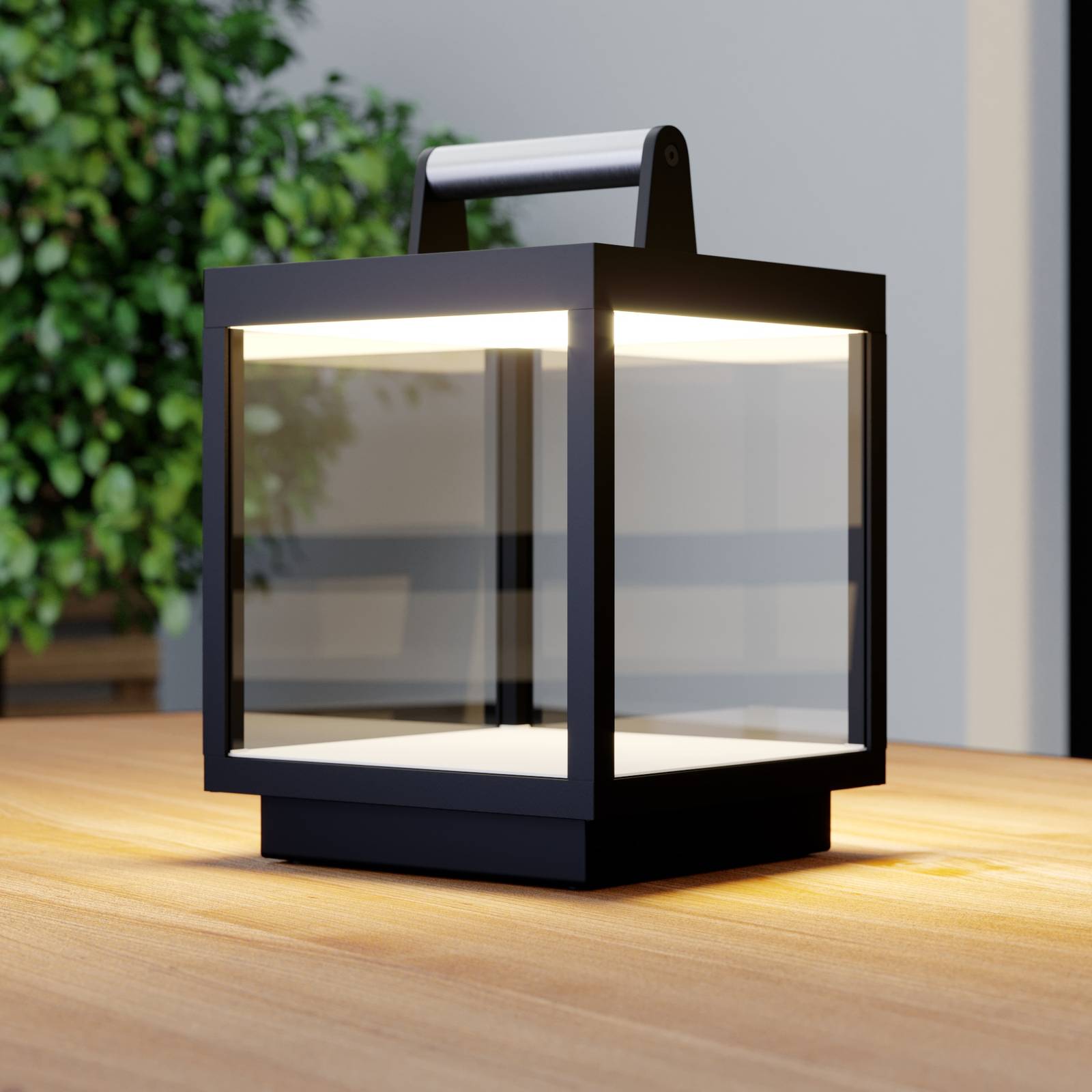 foto del prodotto lucande led lampada da tavolo ricaricabile cube, alluminio, ip54,