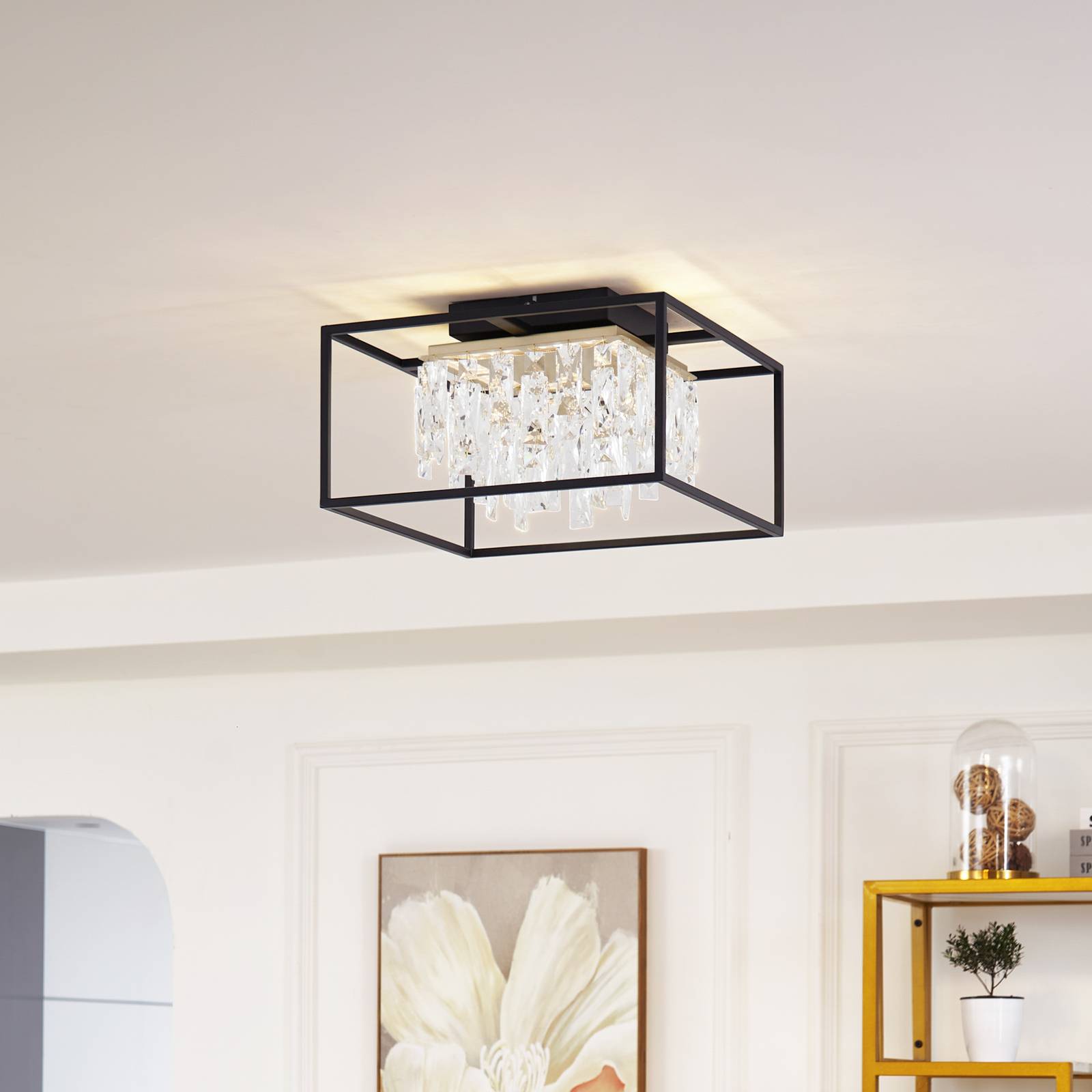 foto del prodotto lucande led plafoniera kassi, nero, ferro, dimmerabile, 40cm