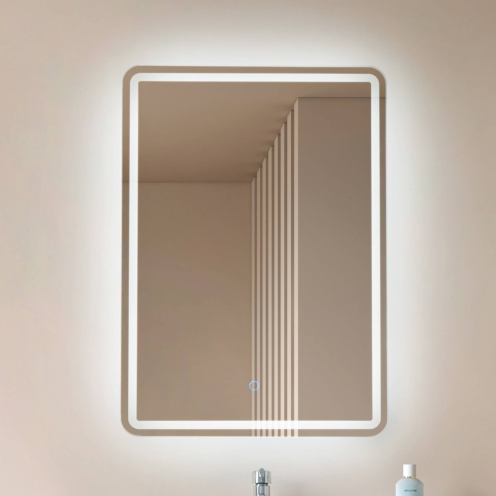 foto del prodotto lucande led specchio celestiel, angolare, riscaldabile, cct, 70 cm