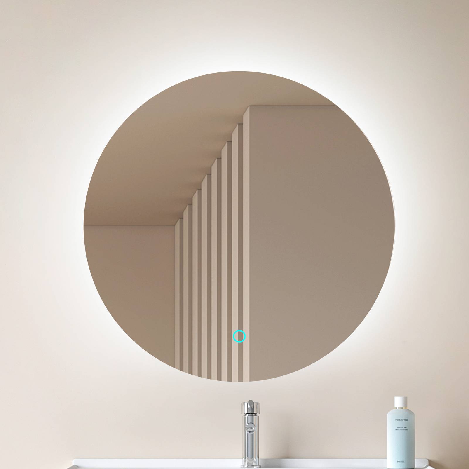 foto del prodotto lucande led specchio celestiel, rotondo, riscaldabile, cct, 60 cm